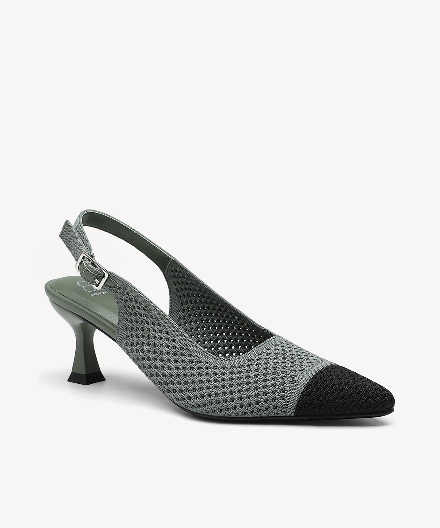 Commute Pointed Toe Slingback Pumps COSY ISLAND #color_Dark Green