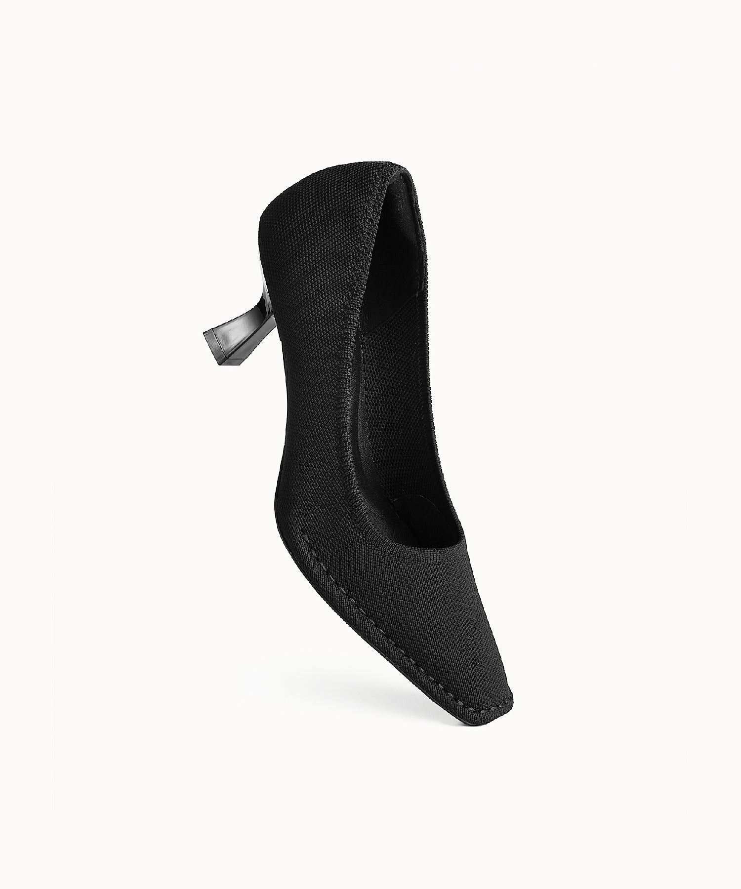 CommuteEase Solid Color Stiletto Pumps#color_black