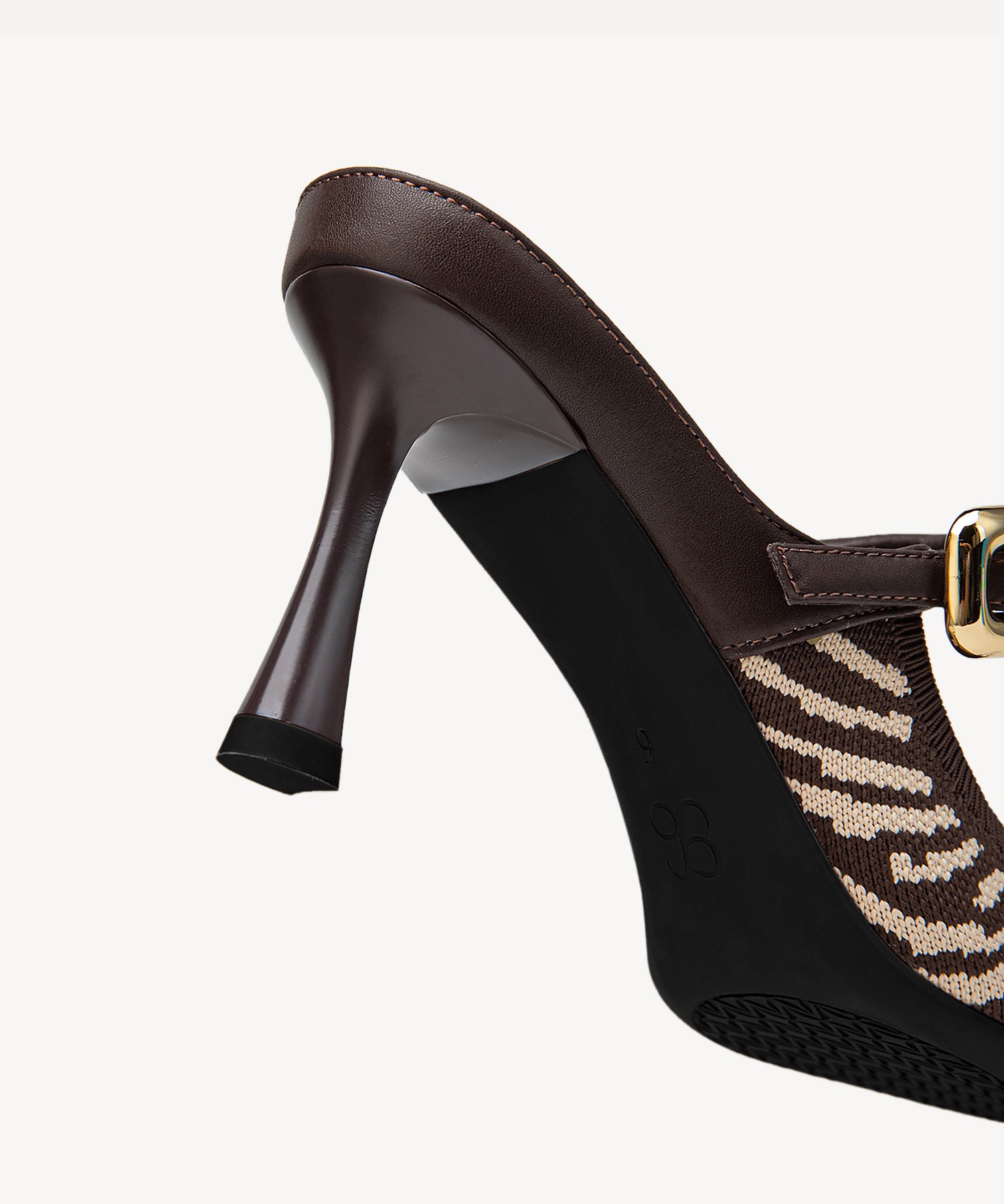 GraceLithe Pointed Toe Heeled Mules#color_brown zebra
