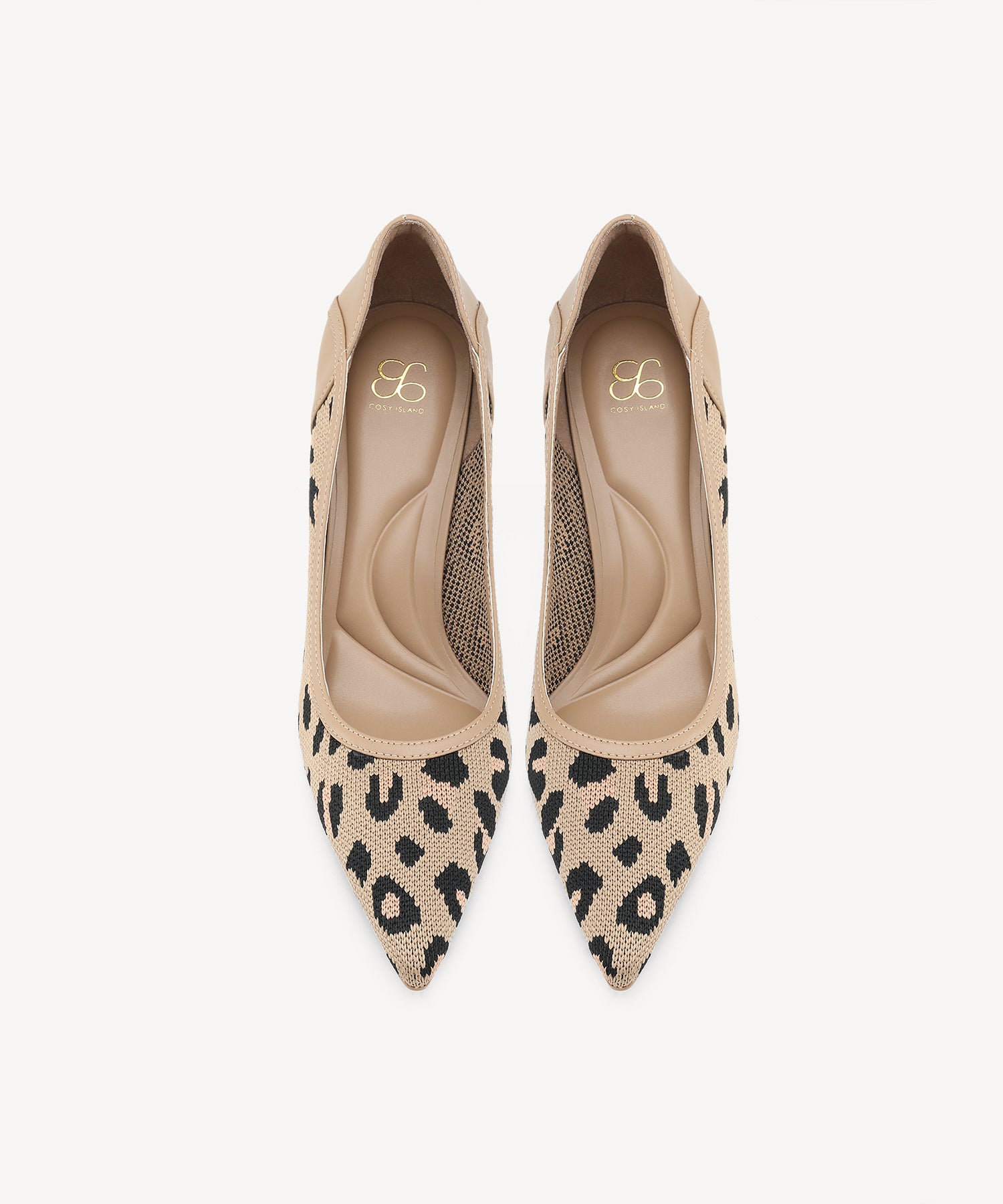 Minimalist Grace Pointed Toe Heeled Pumps
#color_leopard