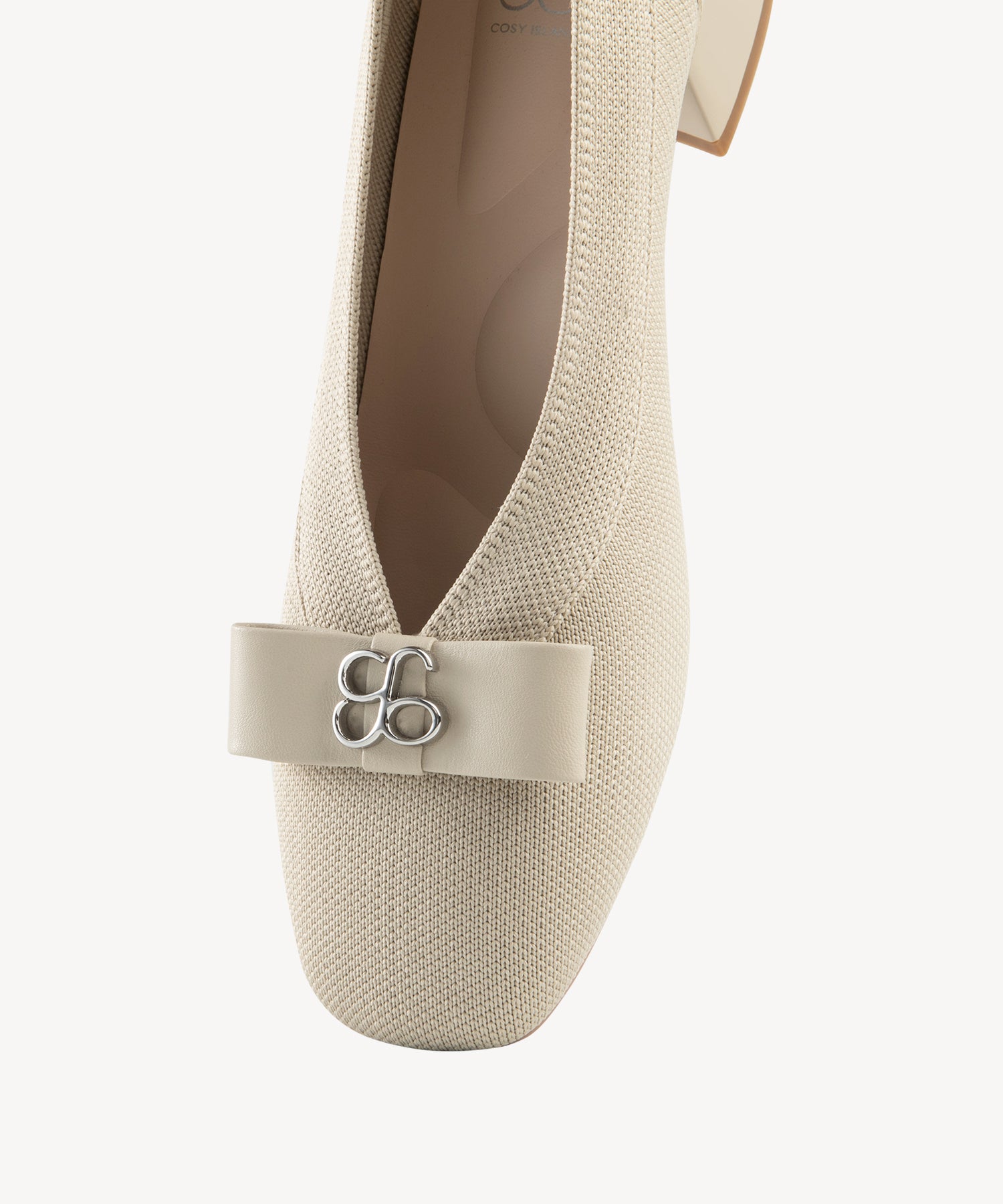 Bow Round Toe Heeled Pumps COSY ISLAND #color_apricot