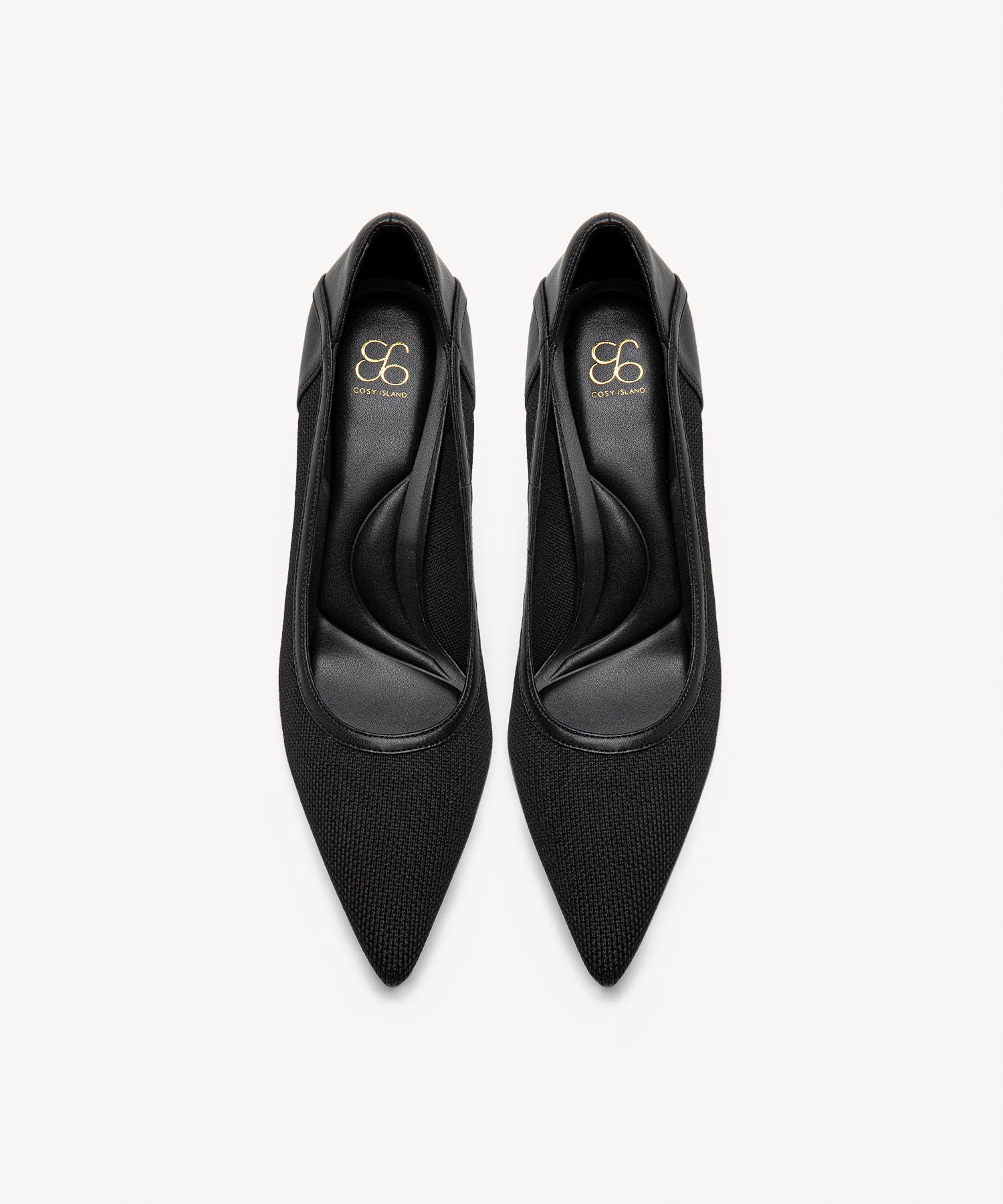 Minimalist Grace Pointed Toe Heeled Pumps
#color_black