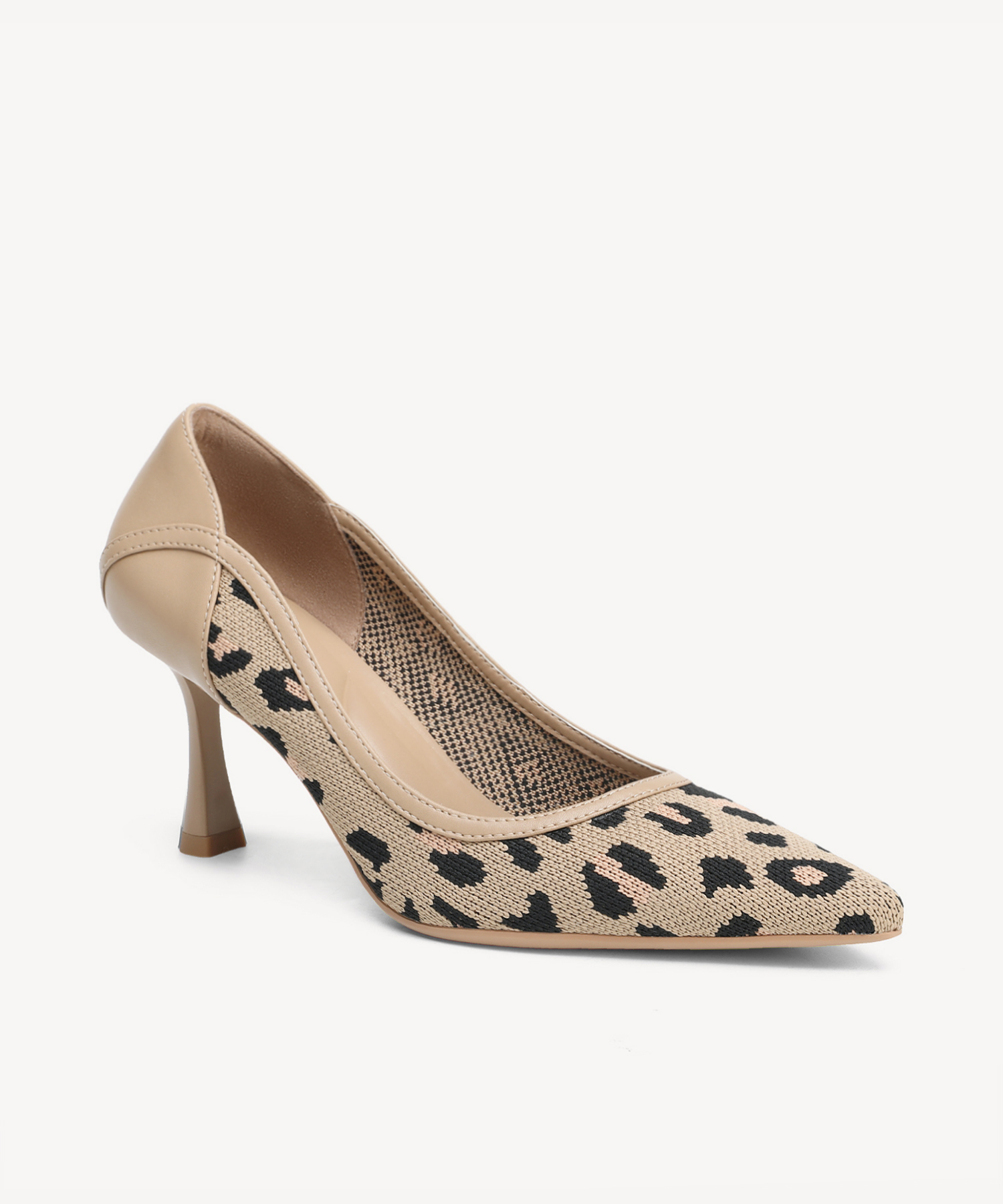 Minimalist Grace Pointed Toe Heeled Pumps
#color_leopard