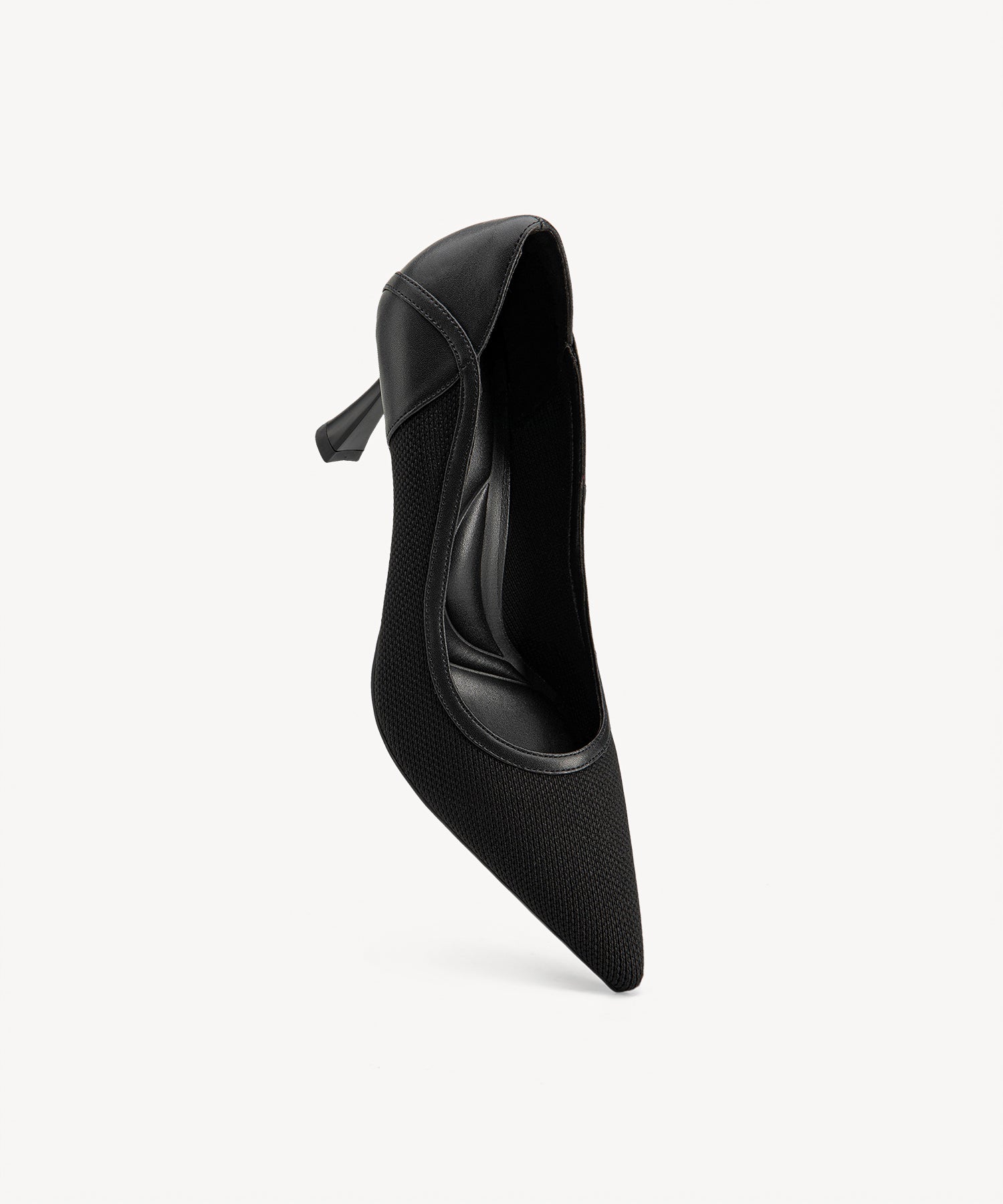 Minimalist Grace Pointed Toe Heeled Pumps
#color_black