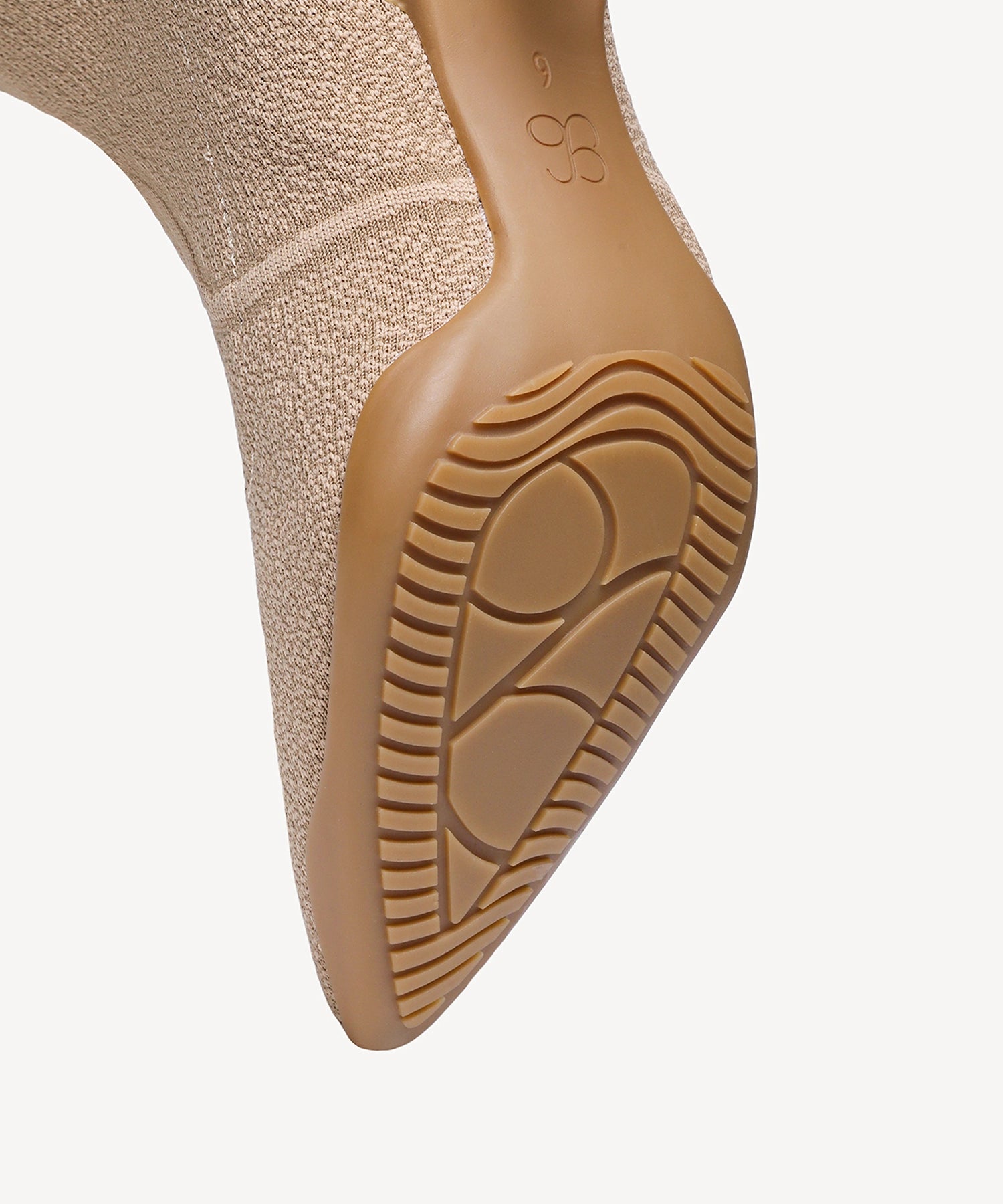 Minimalist Pointed Toe Heeled Long Boots#color_Apricot