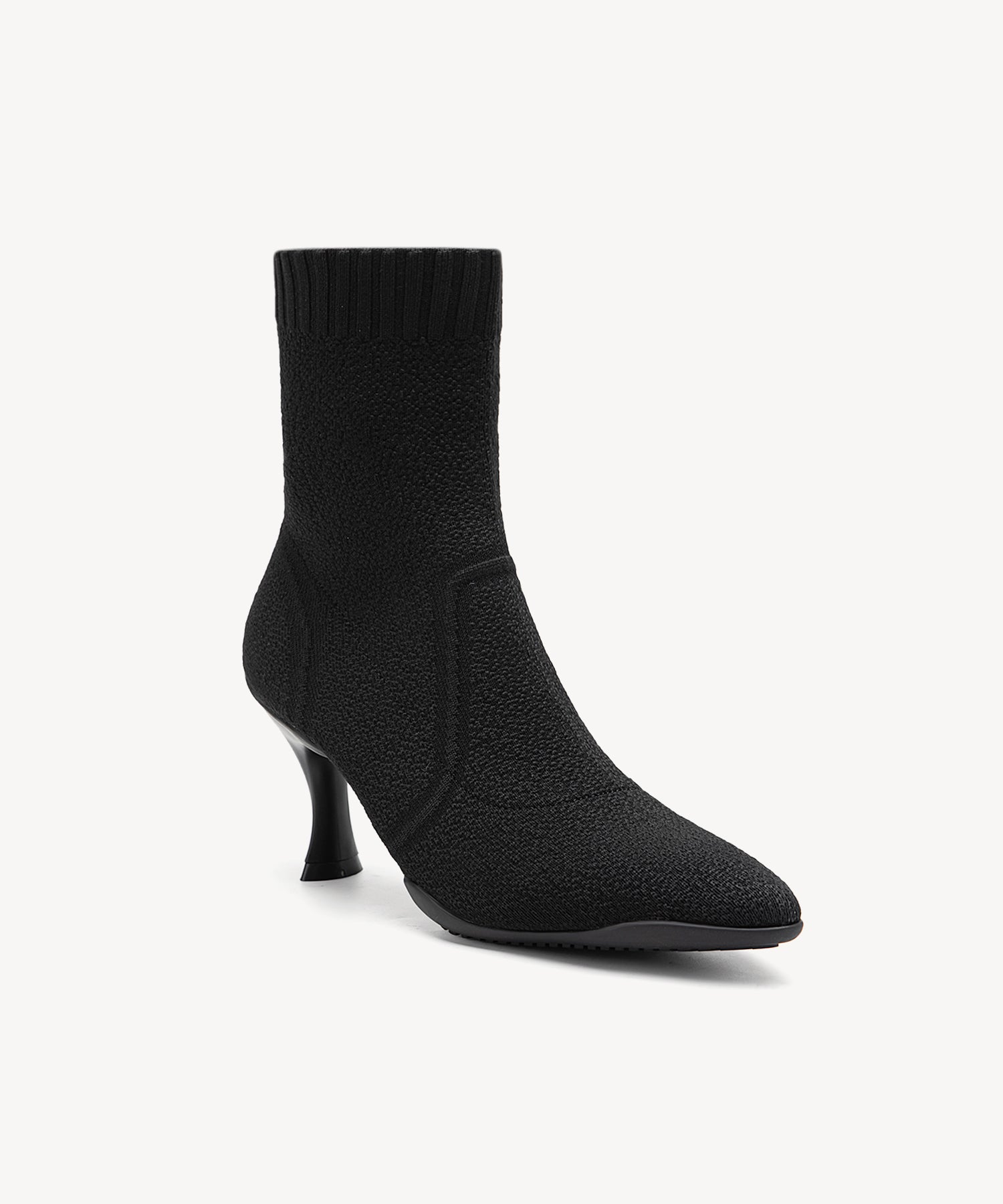 Minimalist Pointed Toe Stiletto Ankle Boots#color_black