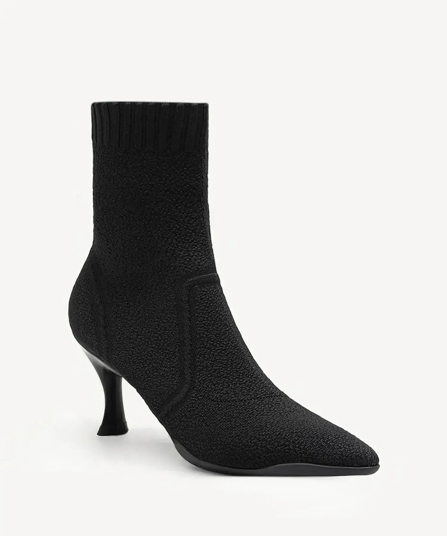 Minimalist Pointed Toe Stiletto Ankle Boots#color_black