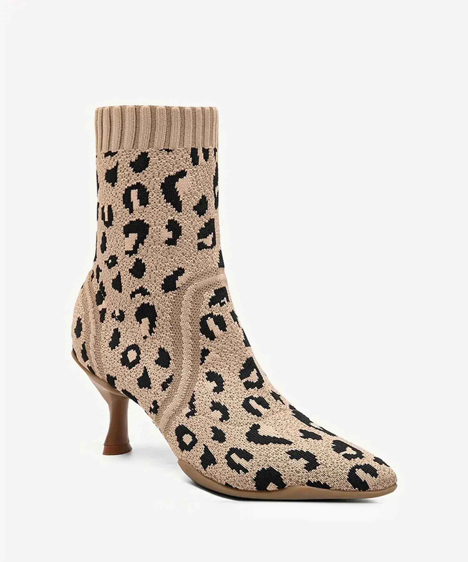 Minimalist Pointed Toe Stiletto Ankle Boots#color_leopard