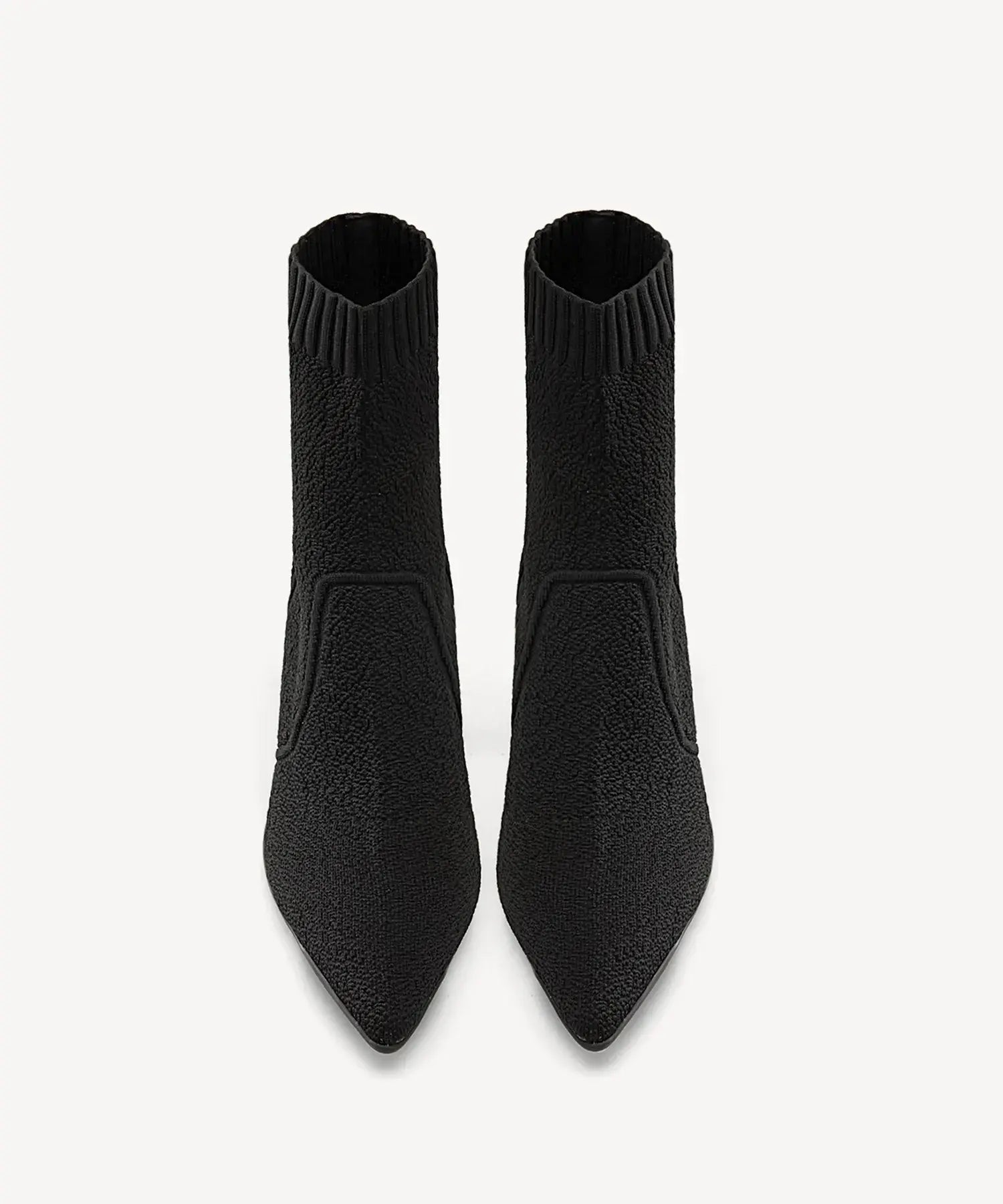 Minimalist Pointed Toe Stiletto Ankle Boots#color_black