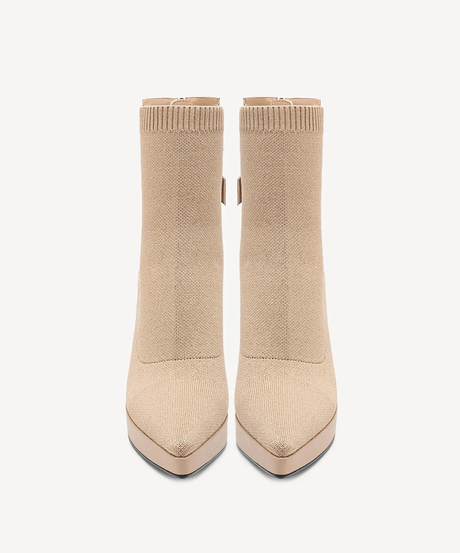 Sexy Pointed Toe Soles Ankle Boots #color_velvet apricot