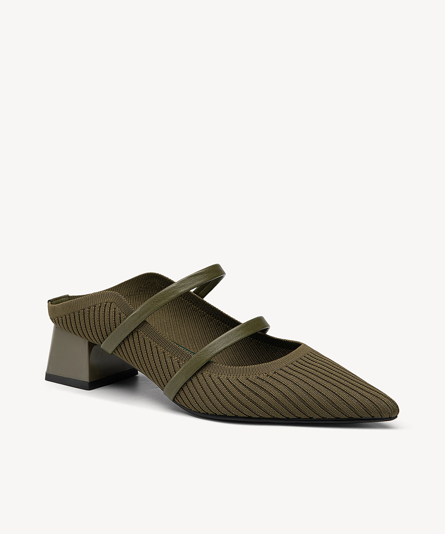 SoftWave Cut Out Block Heeled Mules COSY ISLAND #color_dark green