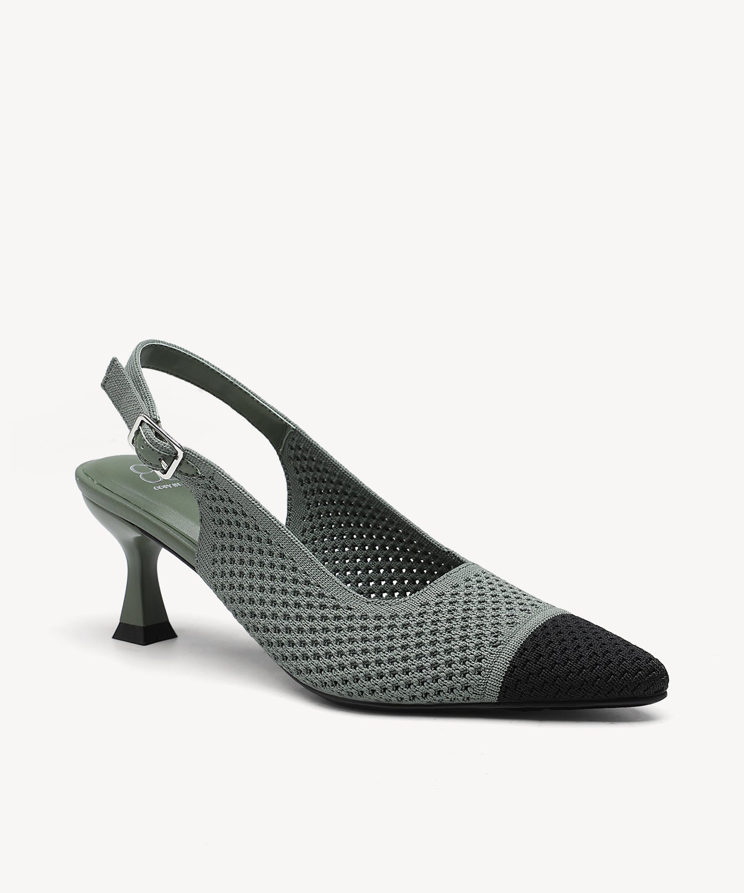 Commute Pointed Toe Slingback Pumps COSY ISLAND #color_Dark Green