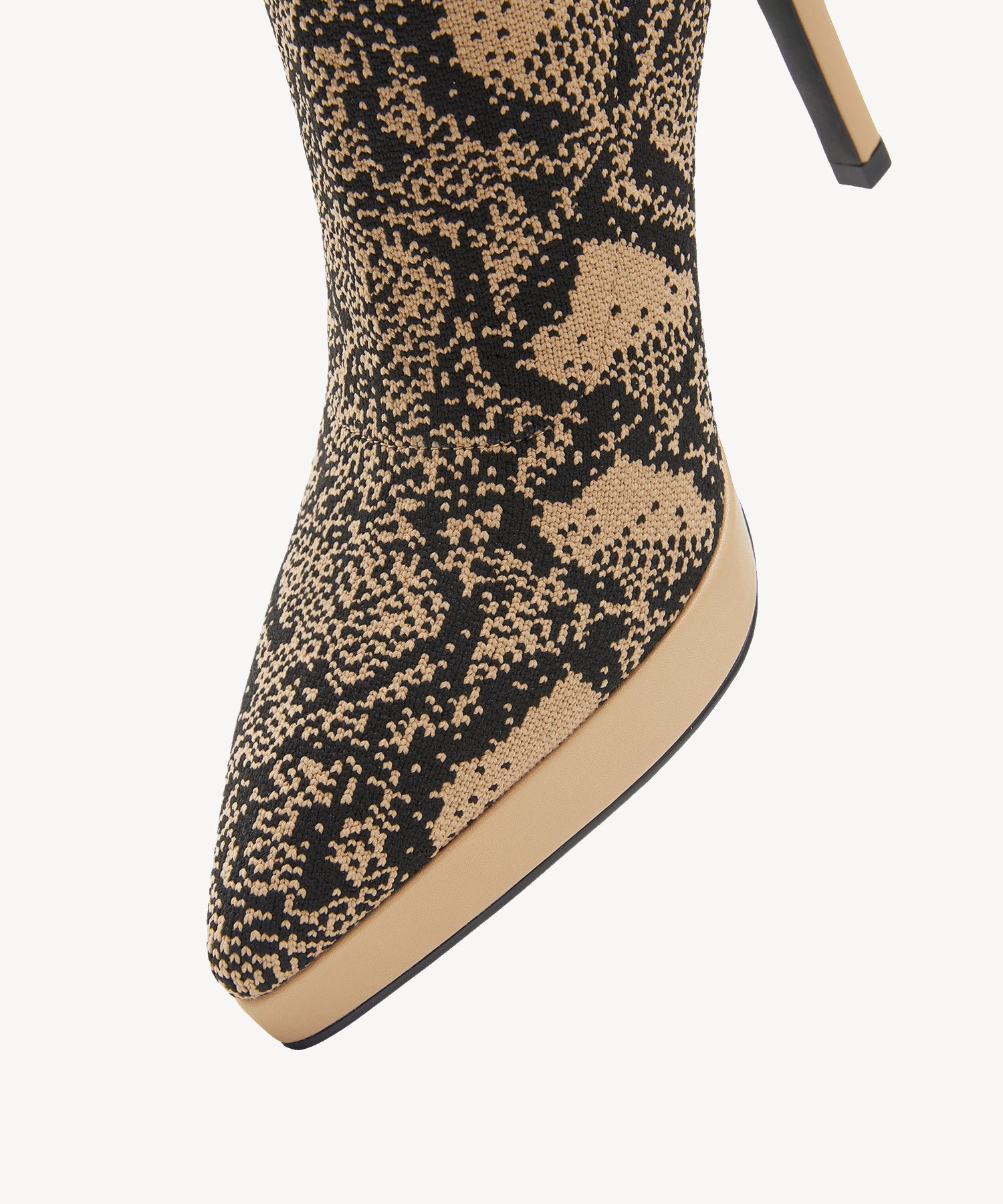 Sexy Pointed Toe Soles Ankle Boots #color_apricot snake print