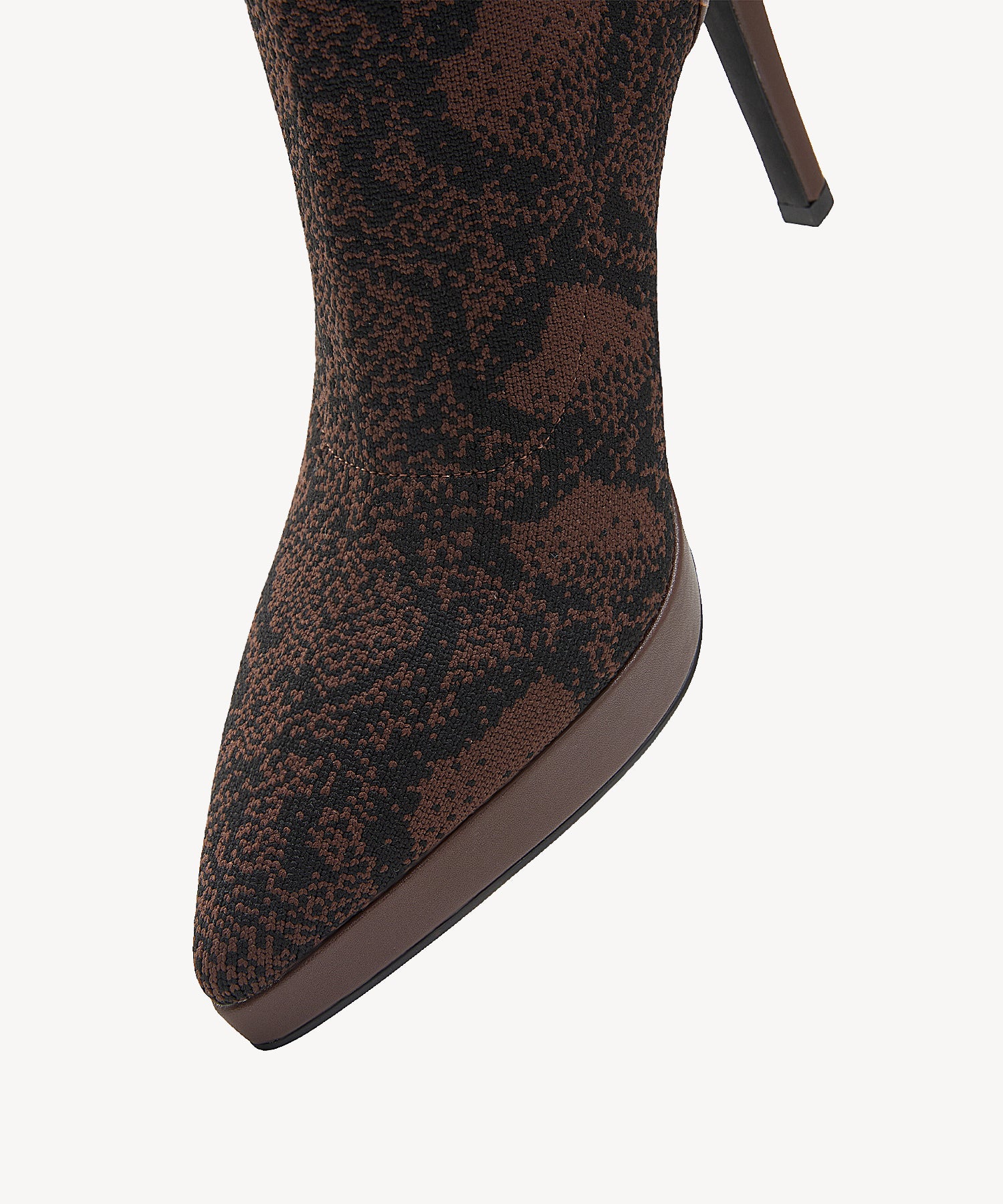Sexy Pointed Toe Soles Ankle Boots #color_brown snake print