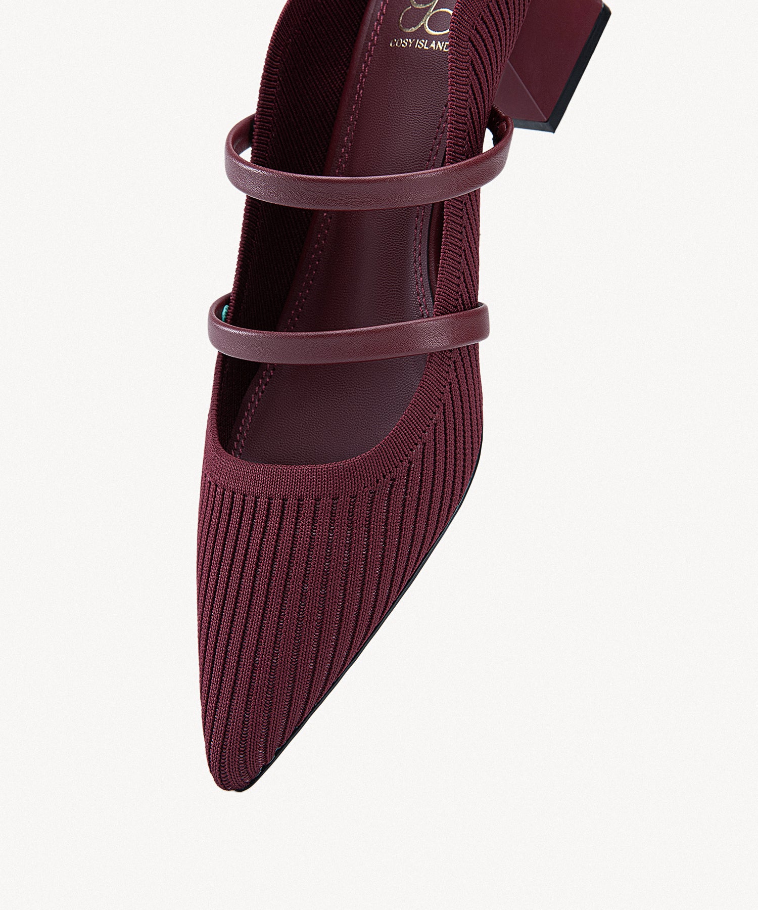 SoftWave Cut Out Block Heeled Mules COSY ISLAND #color_burgundy