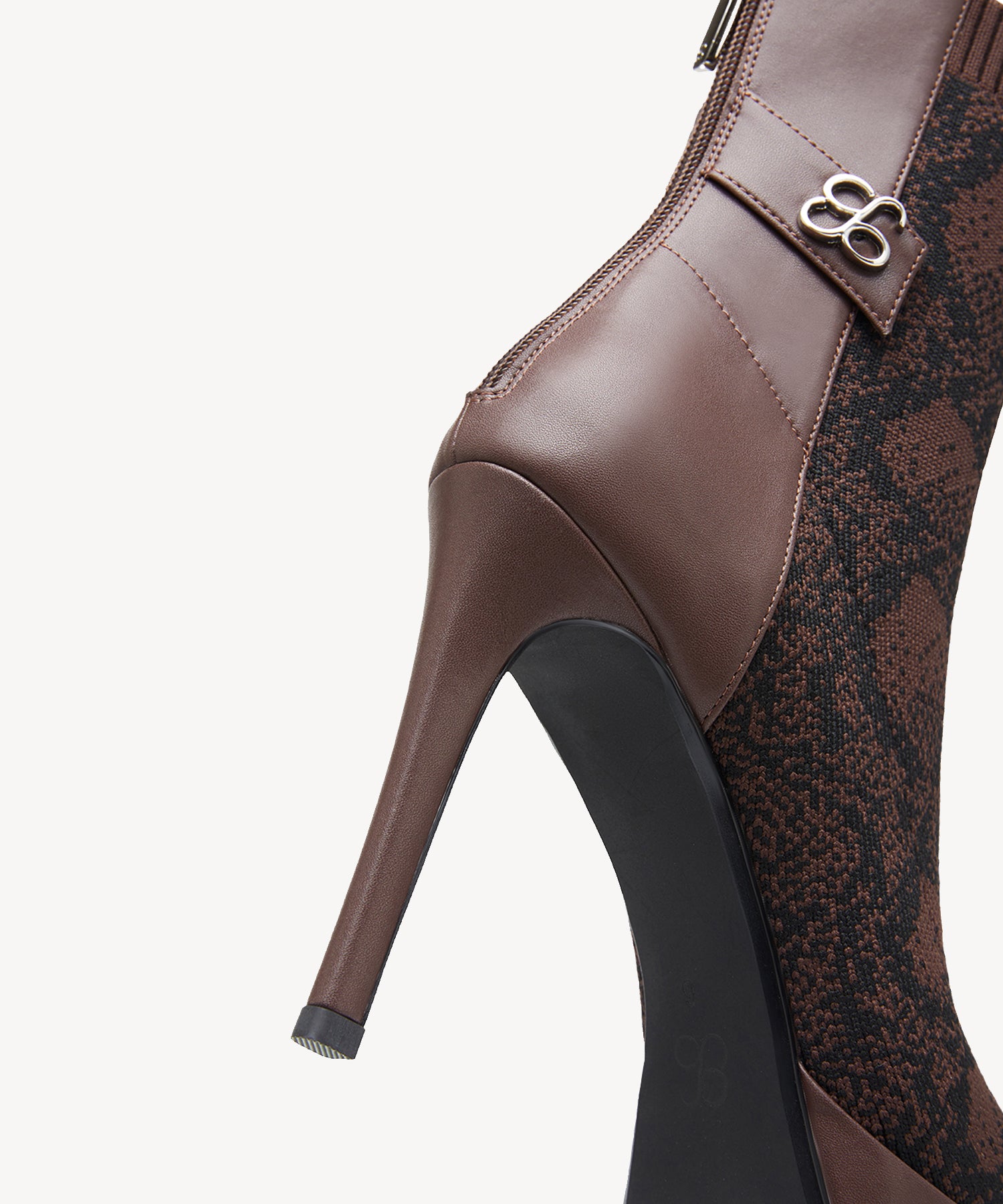 Sexy Pointed Toe Soles Ankle Boots #color_brown snake print