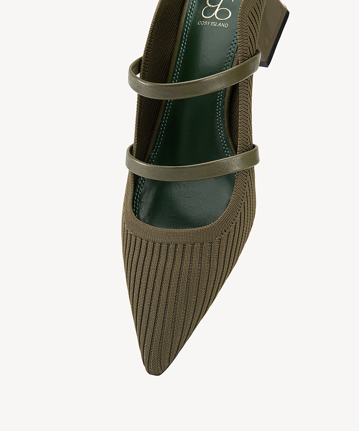 SoftWave Cut Out Block Heeled Mules COSY ISLAND #color_dark green