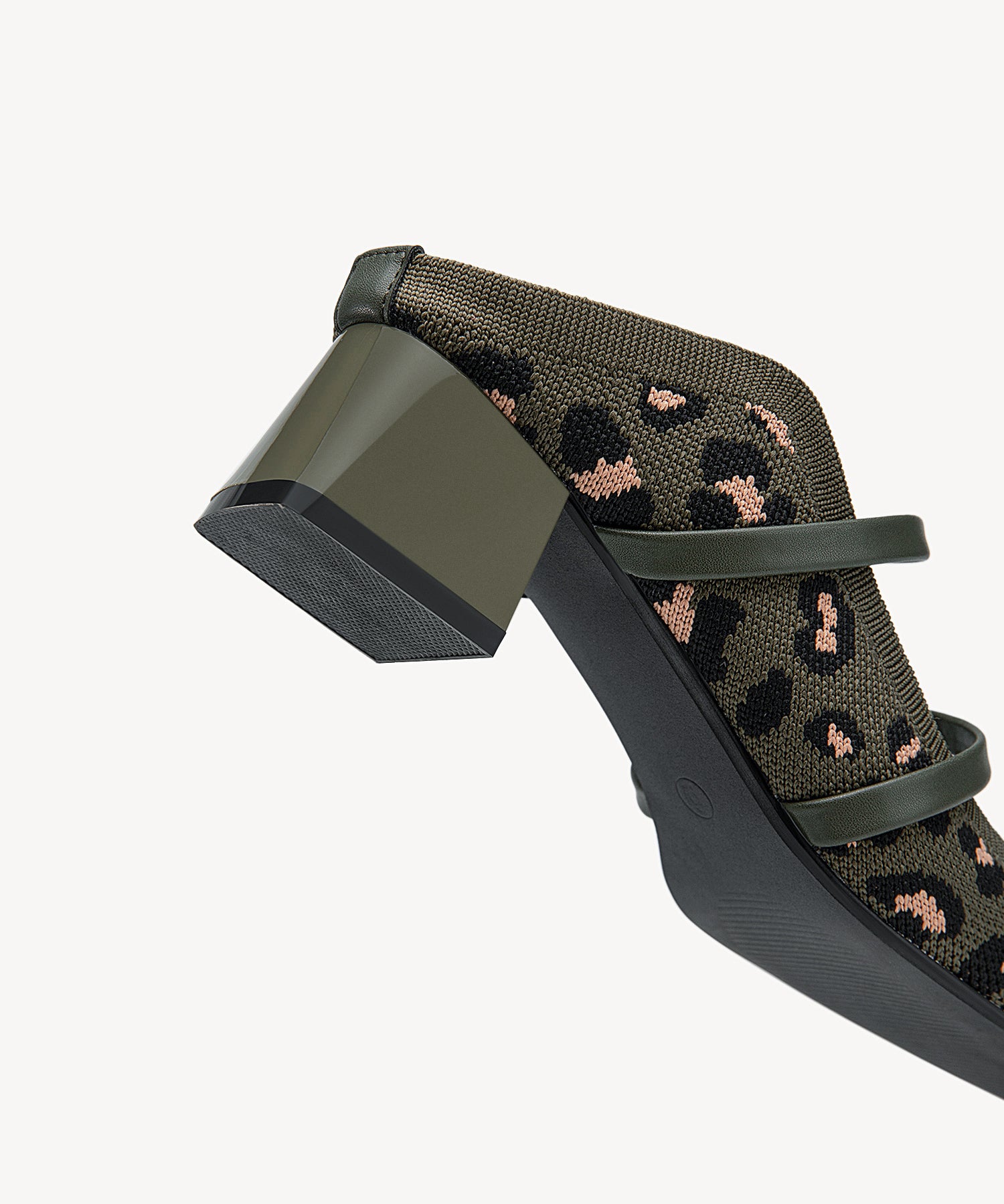 SoftWave Cut Out Block Heeled Mules COSY ISLAND #color_green leopard