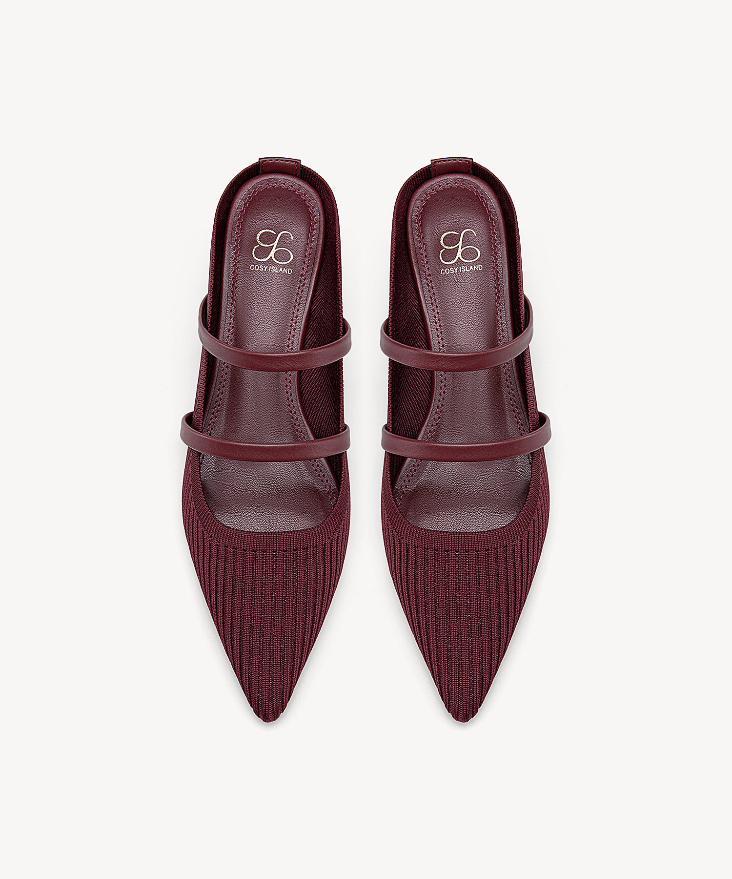 SoftWave Cut Out Block Heeled Mules COSY ISLAND #color_burgundy