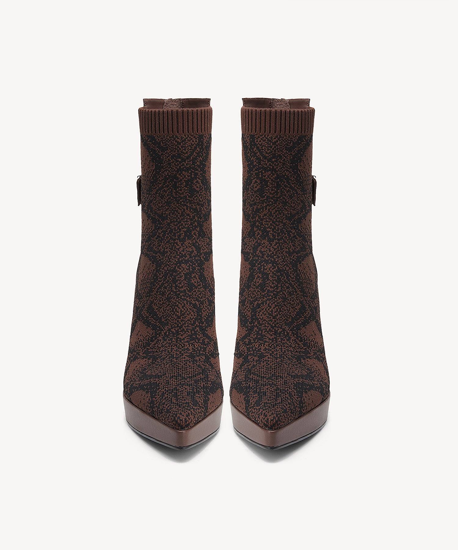 Sexy Pointed Toe Soles Ankle Boots #color_brown snake print