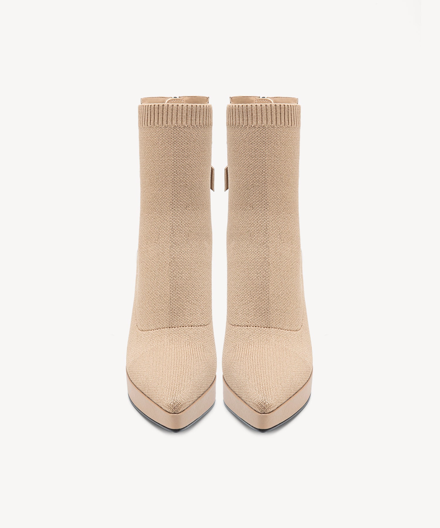 Sexy Pointed Toe Soles Ankle Boots #color_velvet apricot