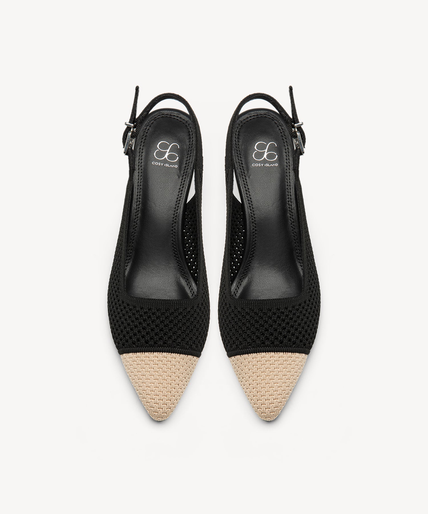AirLoom Pointed Toe Slingback Pumps COSY ISLAND #color_Black/Apricot