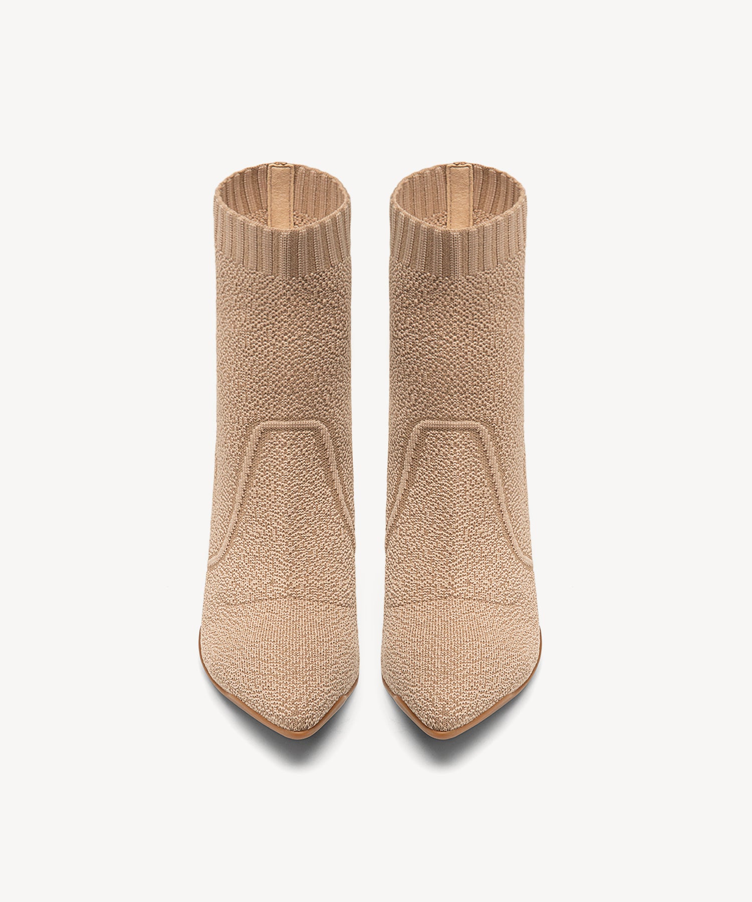 Minimalist Pointed Toe Stiletto Ankle Boots#color_apricot