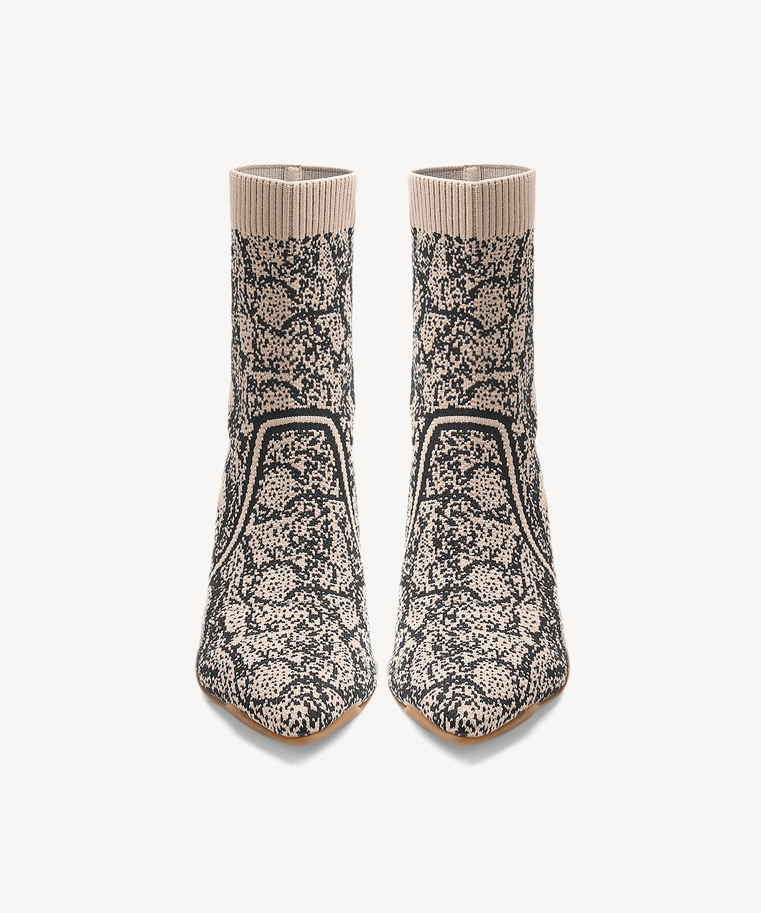 Minimalist Pointed Toe Stiletto Ankle Boots#color_apricot snake print