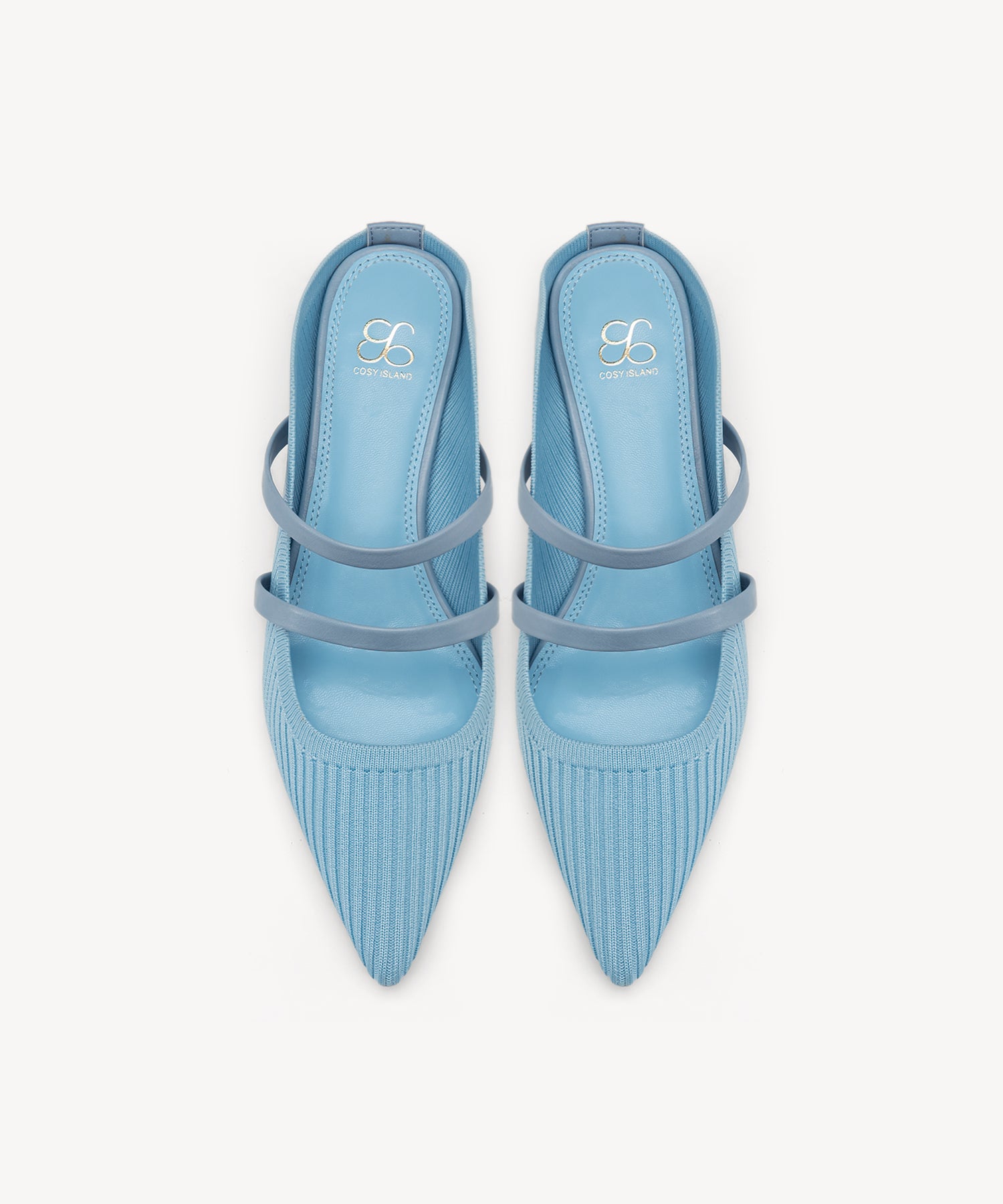 SoftWave Cut Out Block Heeled Mules COSY ISLAND #color_light blue