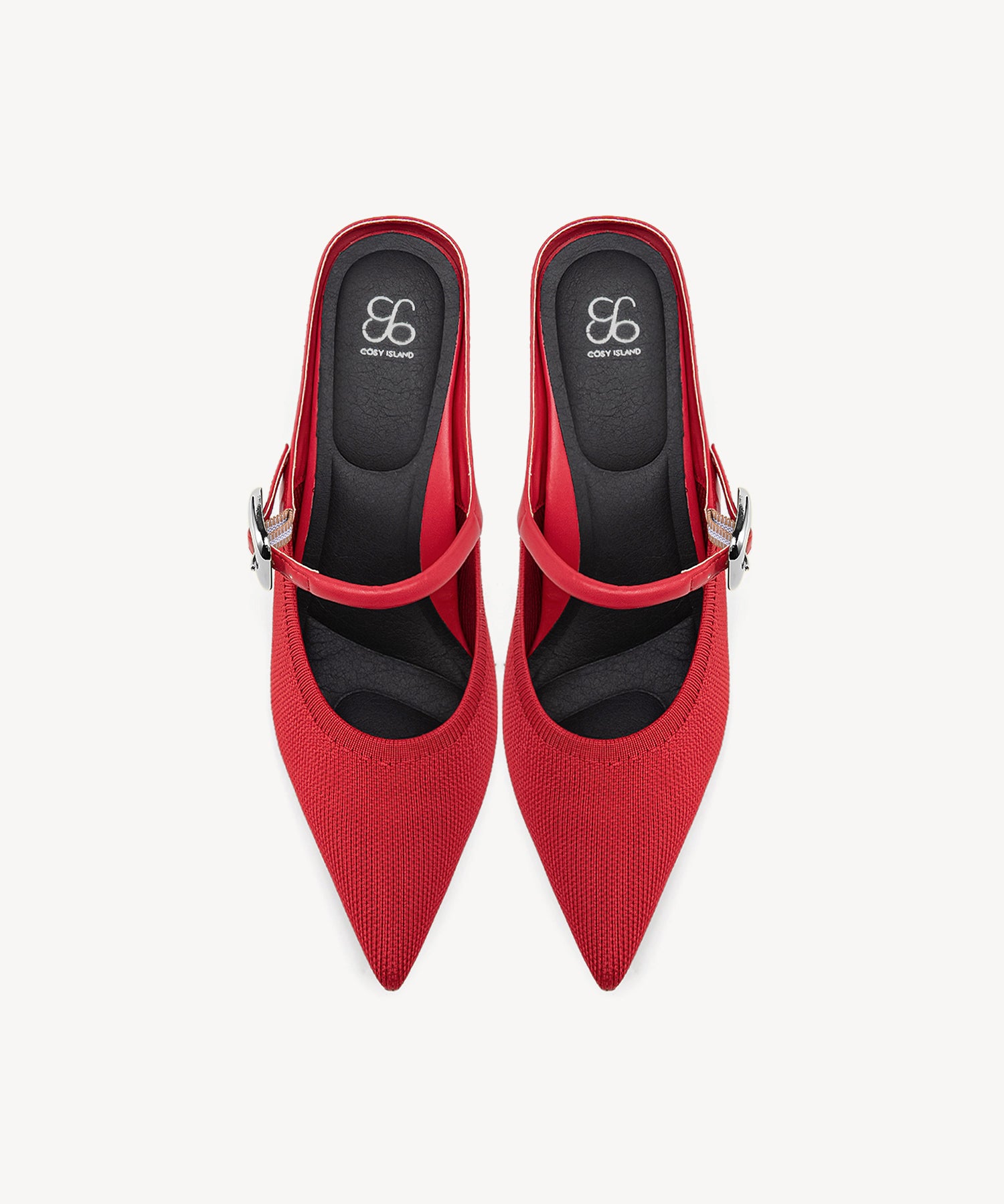 GraceLithe Pointed Toe Heeled Mules — Pro#color_red