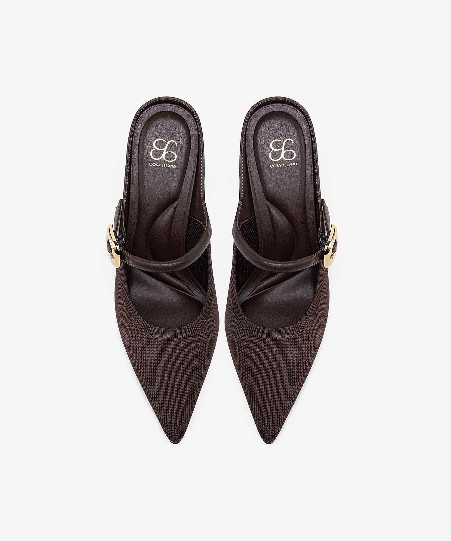 GraceLithe Pointed Toe Heeled Mules#color_coffee