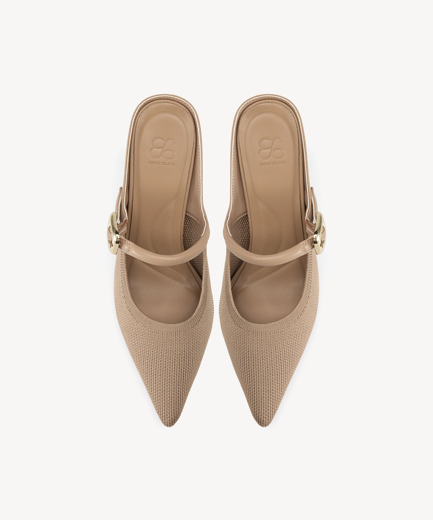 GraceLithe Pointed Toe Heeled Mules#color_apricot