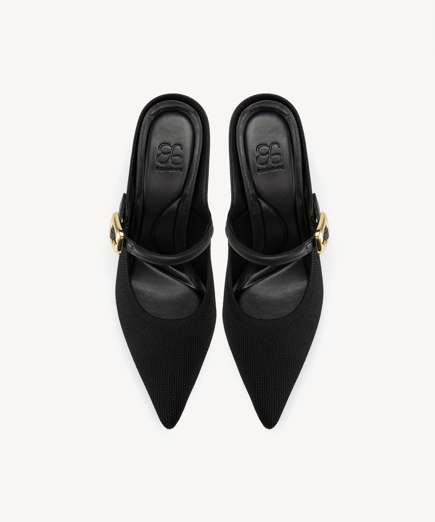 GraceLithe Pointed Toe Heeled Mules#color_black
