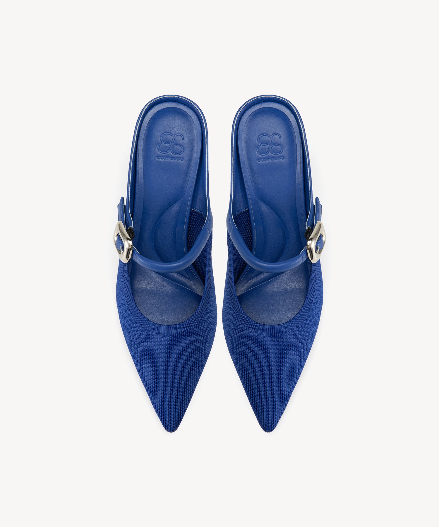 MOUSSE FIT Sexy Pointed Toe Heeled Mules Cosy Island #color_blue