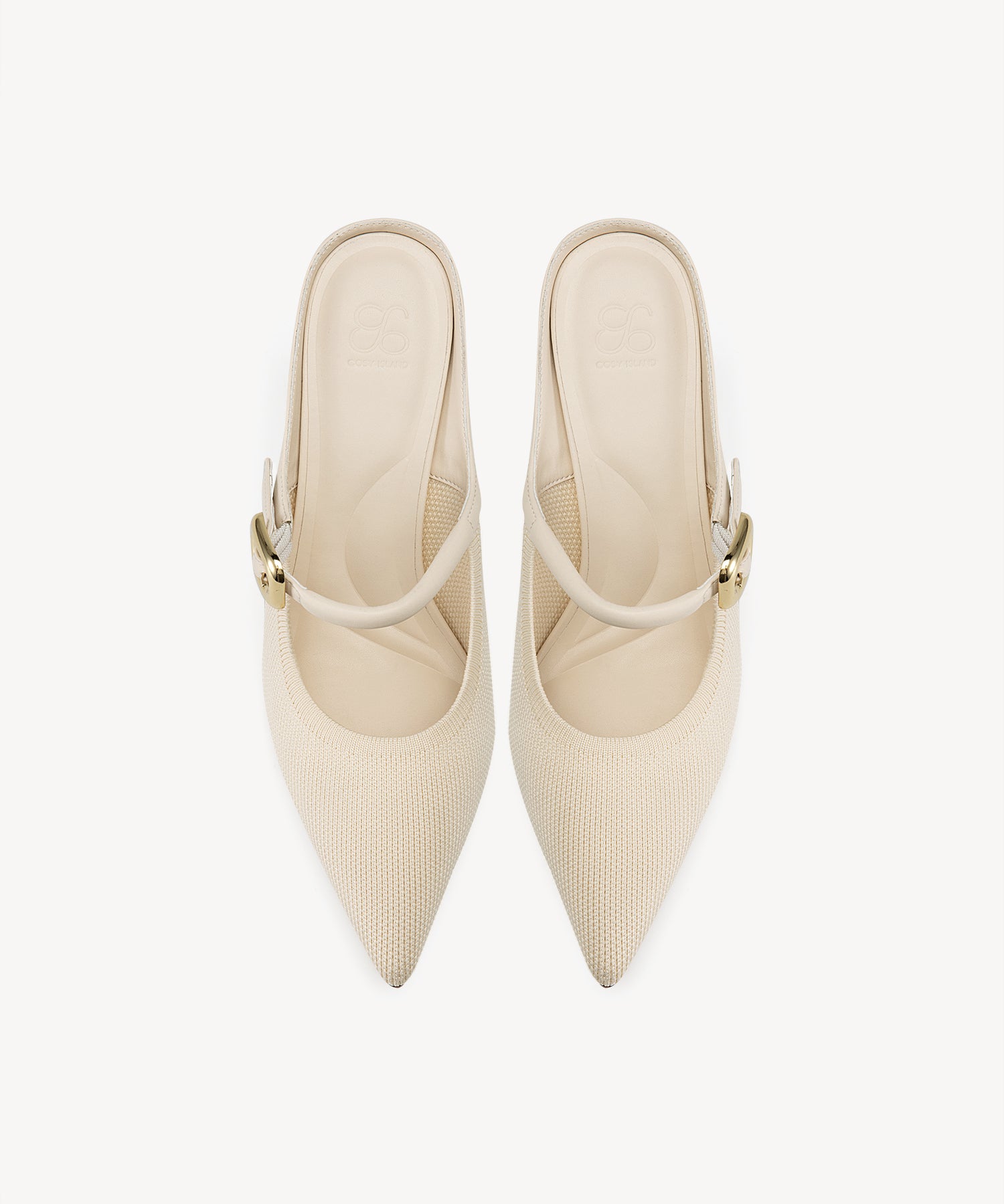 MOUSSE FIT Sexy Pointed Toe Heeled Mules Cosy Island #color_cream