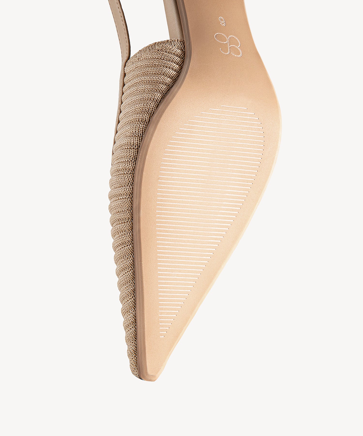 Minimalist Weave Pointed Toe Heeled Slingback#color_apricot