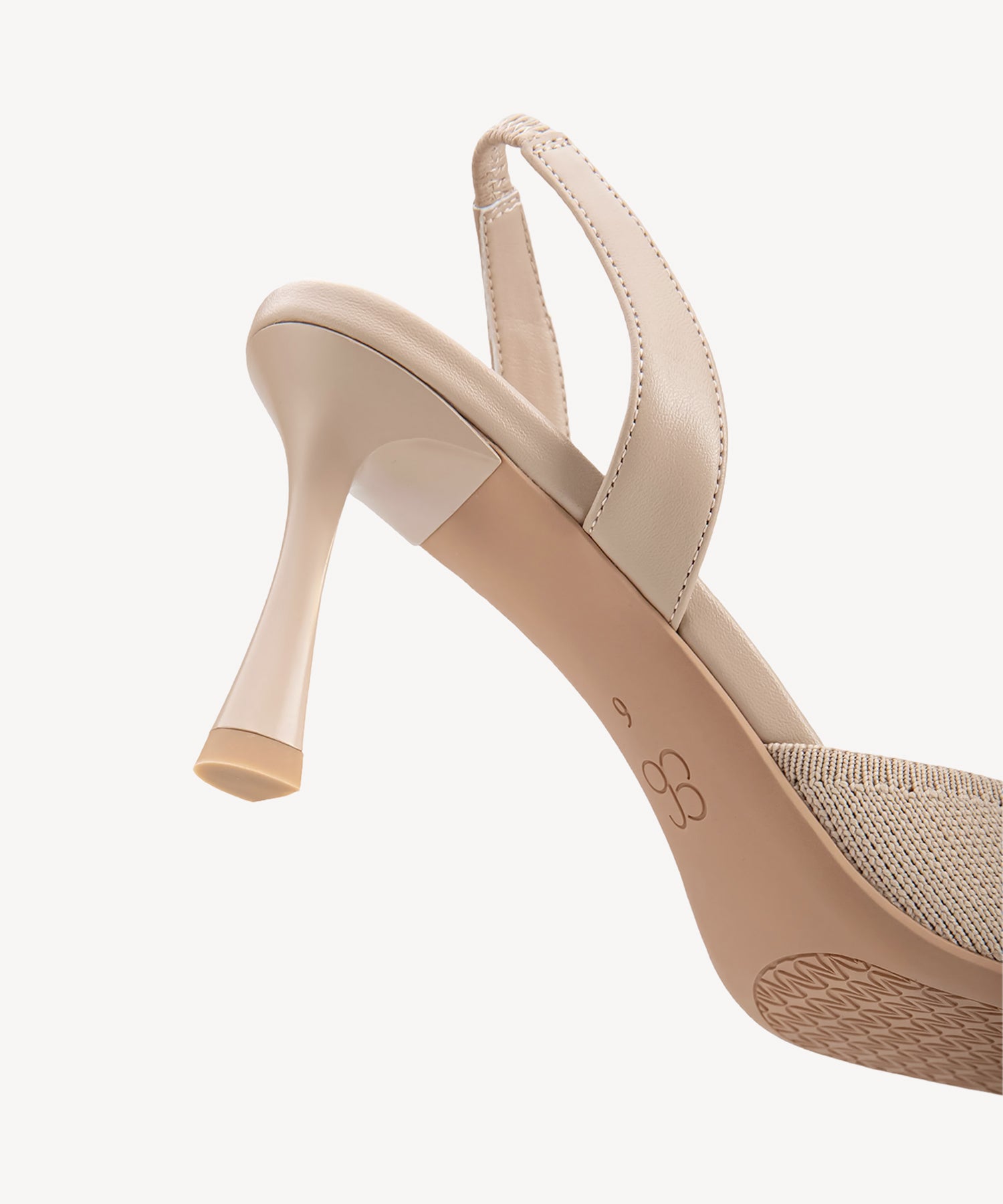 Bowtention Lace Pointed Toe Heeled Slingback #color_apricot