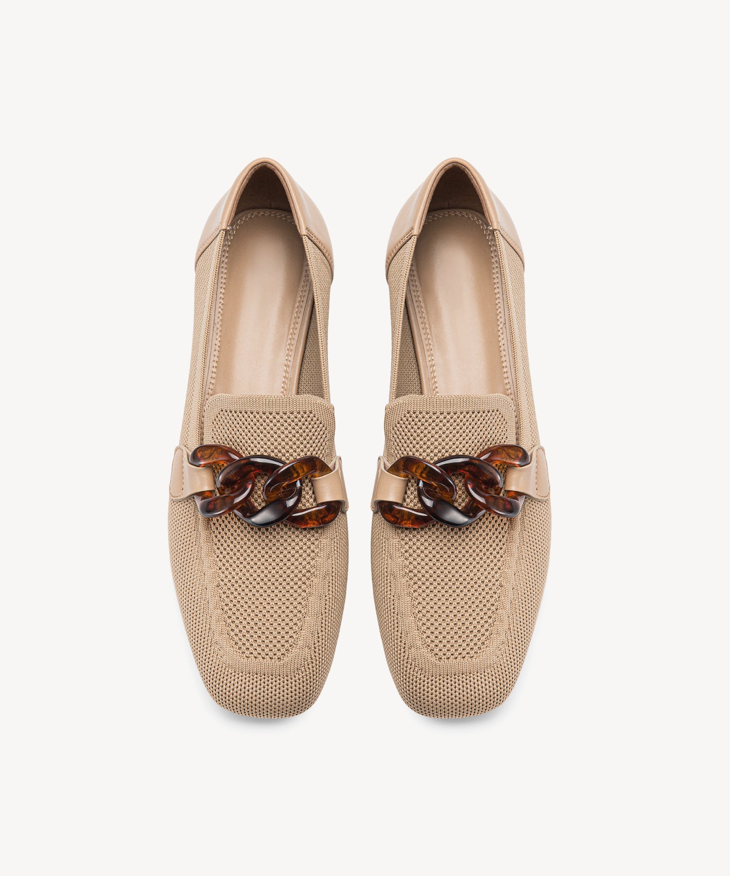 MOUSSE FIT Commute Amber Chain Flat Loafers Cosy Island #color_apricot