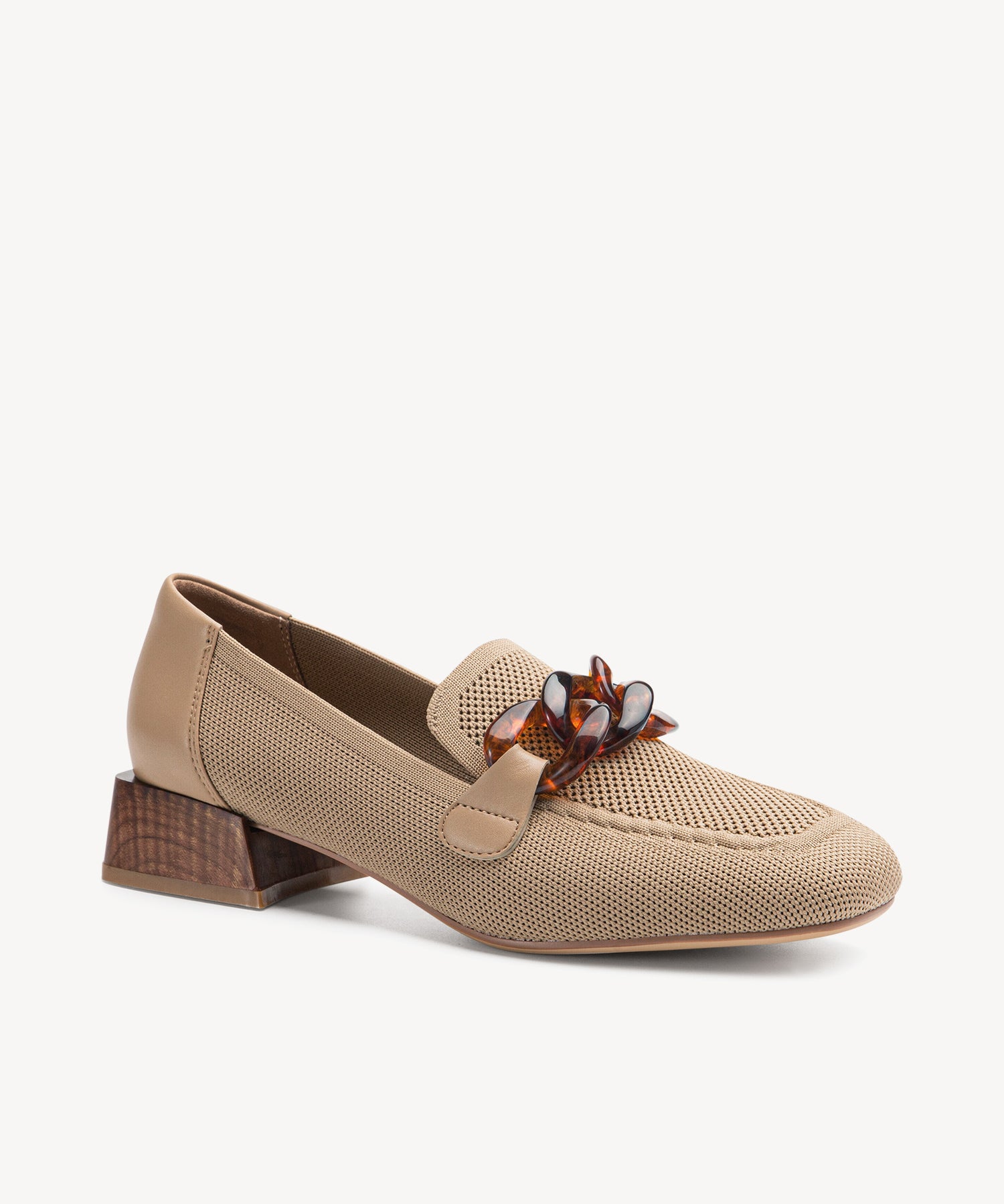 MOUSSE FIT Commute Amber Chain Flat Loafers Cosy Island #color_apricot