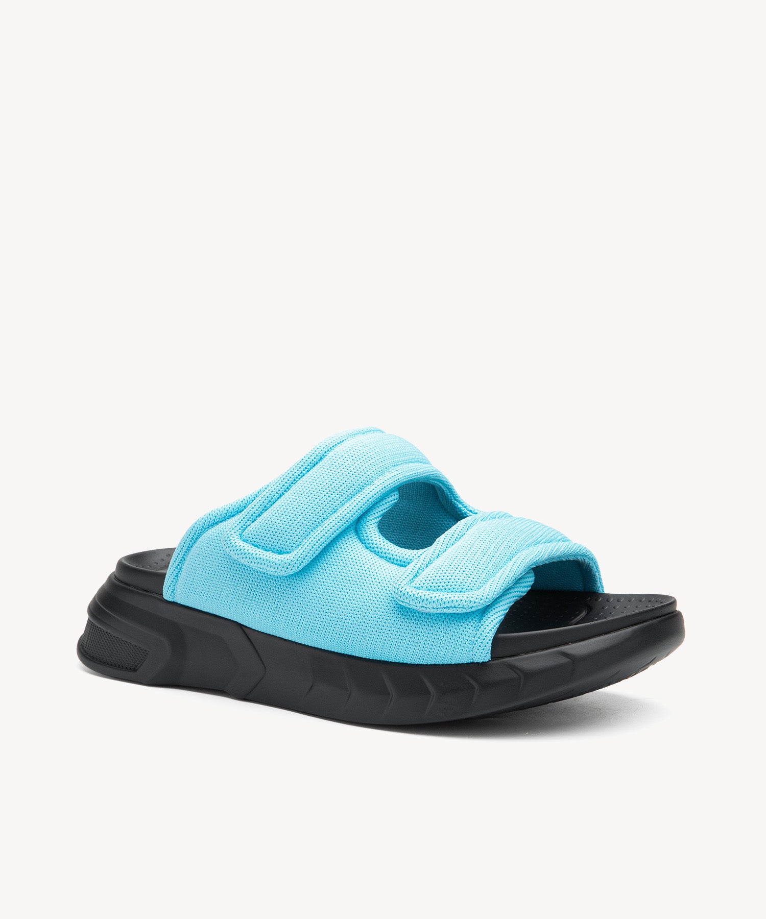 SunKiss Solid Color Velcro Platform Sandals COSY ISLAND #color_blue