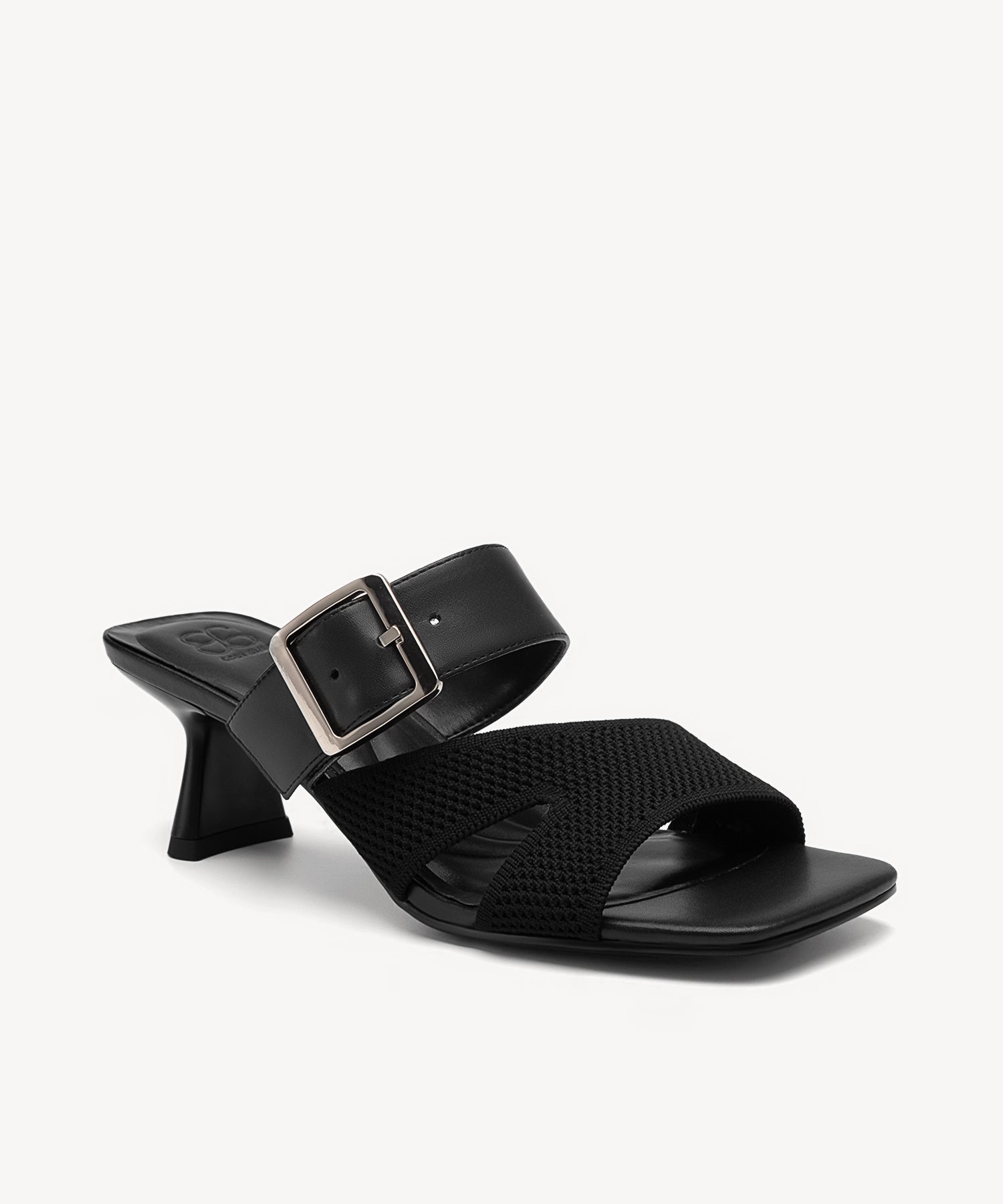 Buckle Cut Out Heeled Sandals COSY ISLAND #color_black