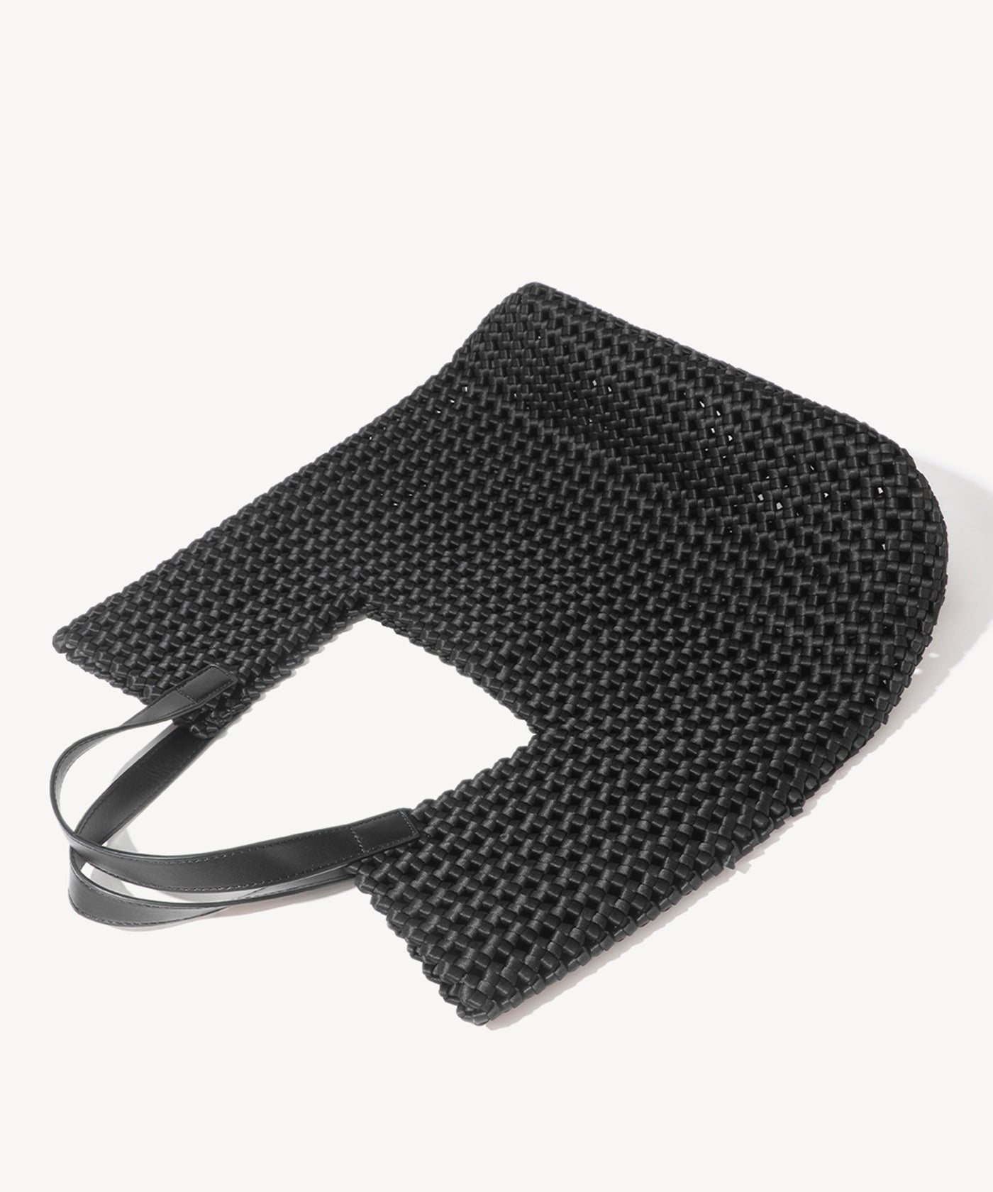 2 PCs Set Woven Large Handle Bag COSY ISLAND #color_black