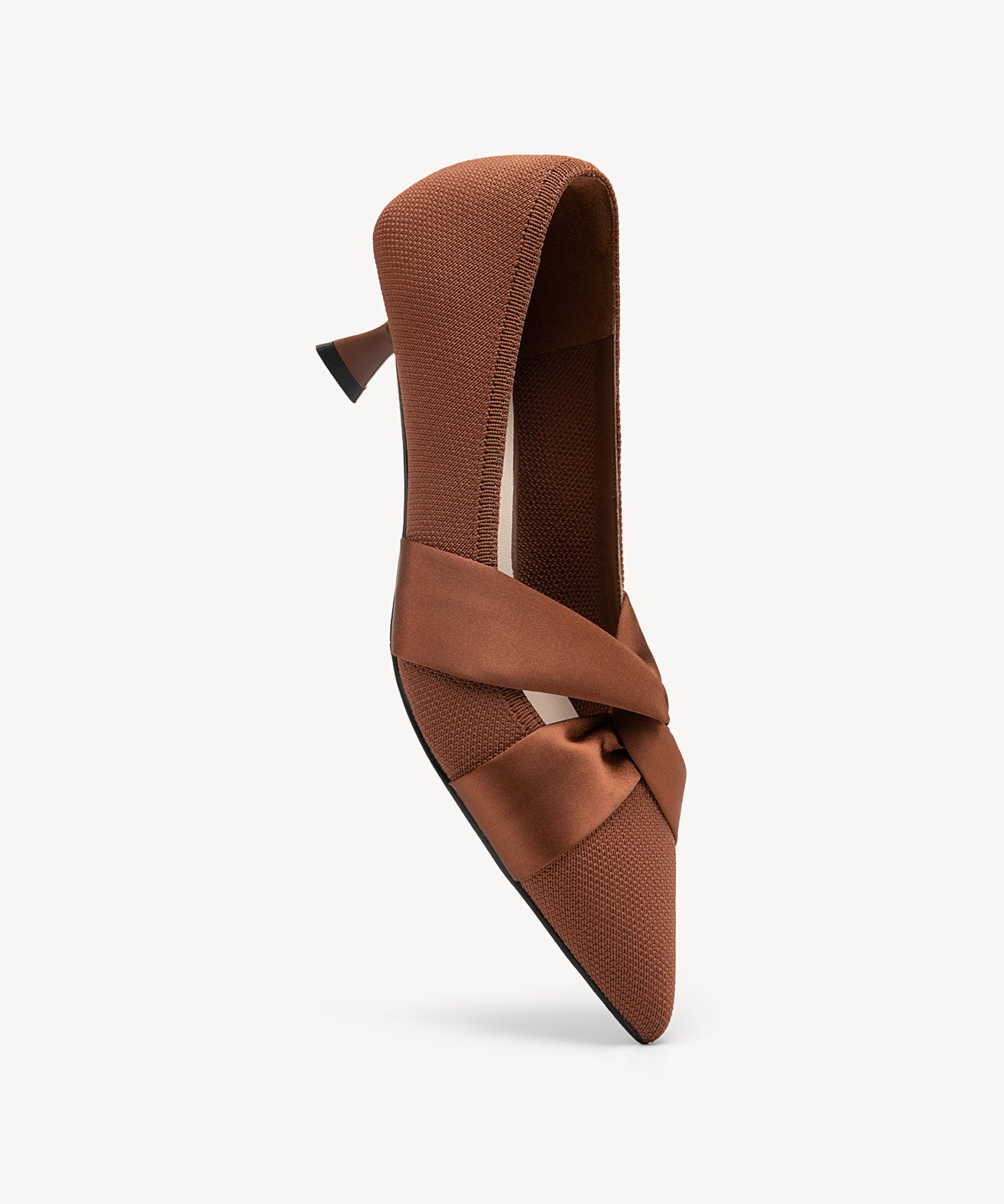 Elegant Pointed Toe Heeled Pumps COSY ISLAND #color_Brown