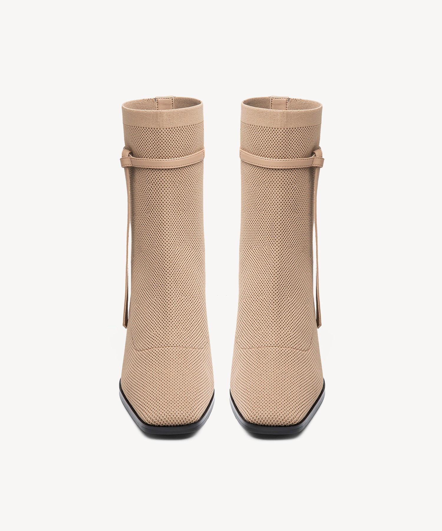 Commute Square Toe Chunky Heeled Ankle Boots Coffee