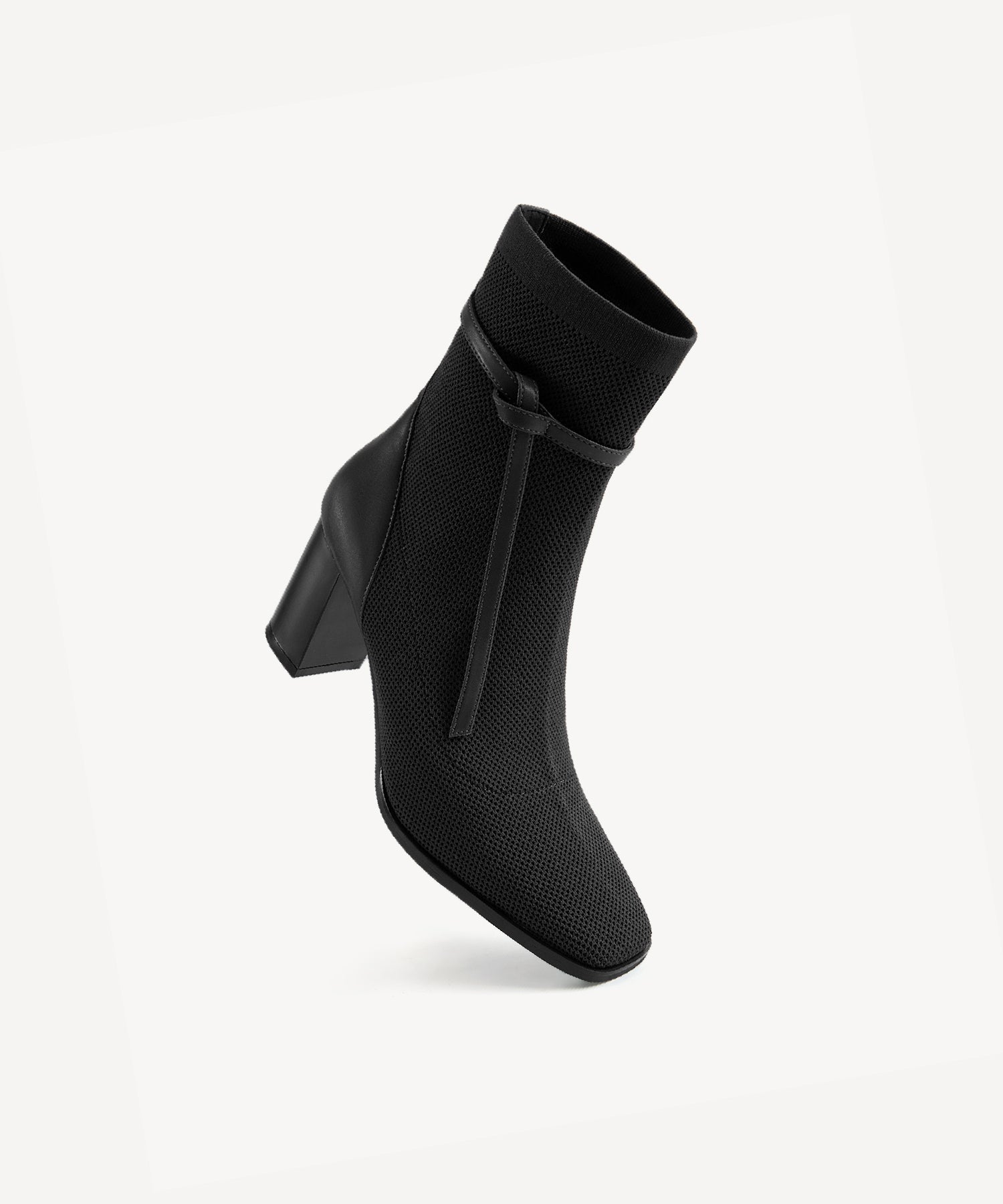 Commute Square Toe Chunky Heeled Ankle Boots MoonNight