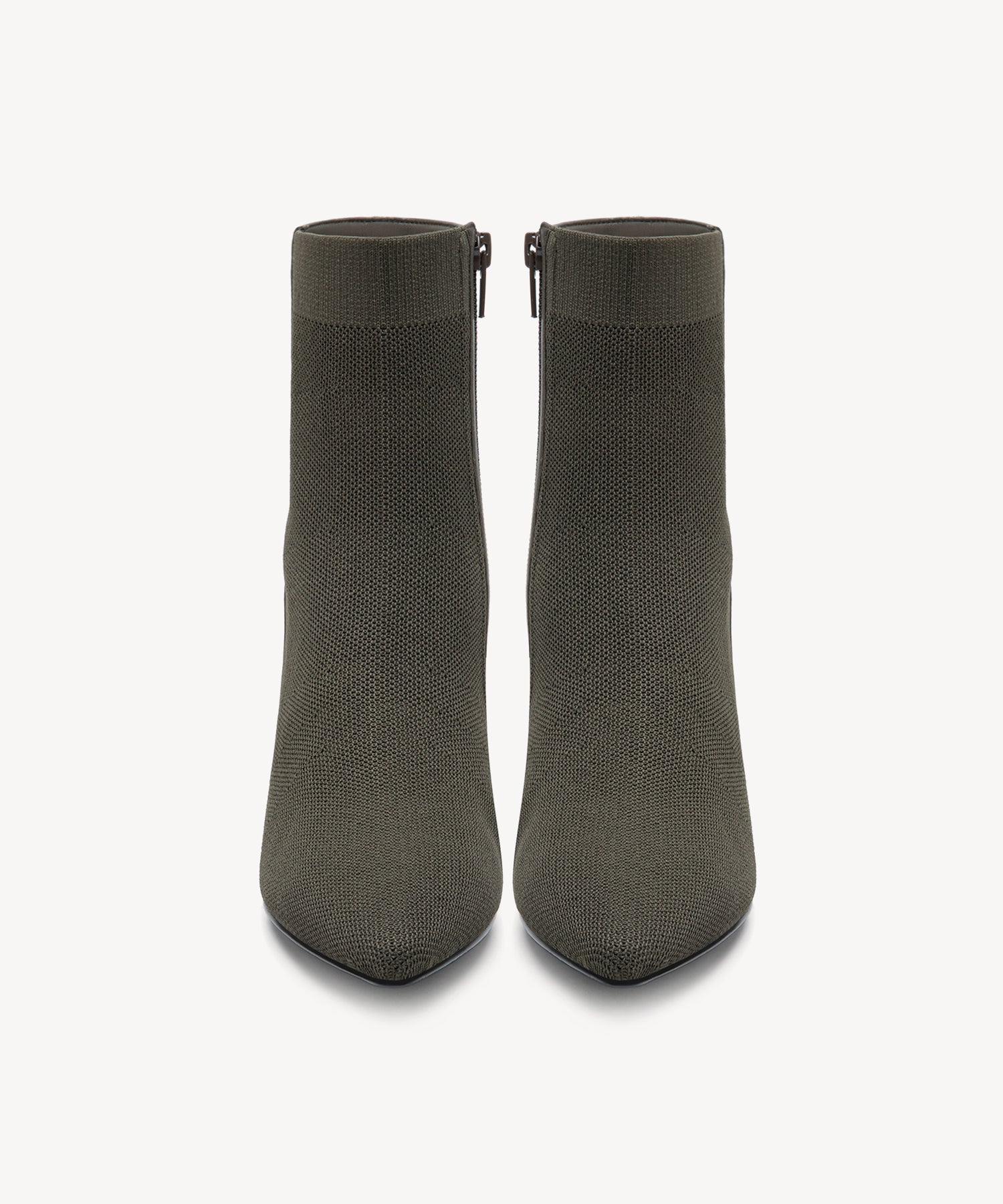 Commute Zipper Pointed Toe Chelsea Boots Green