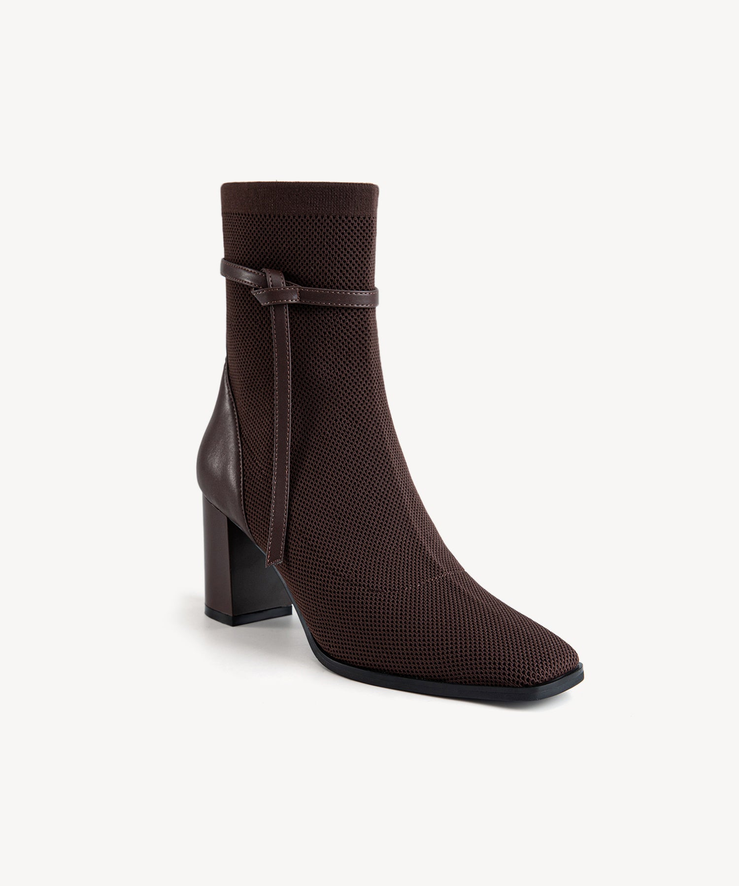 Commute Square Toe Chunky Heeled Ankle Boots MoonNight