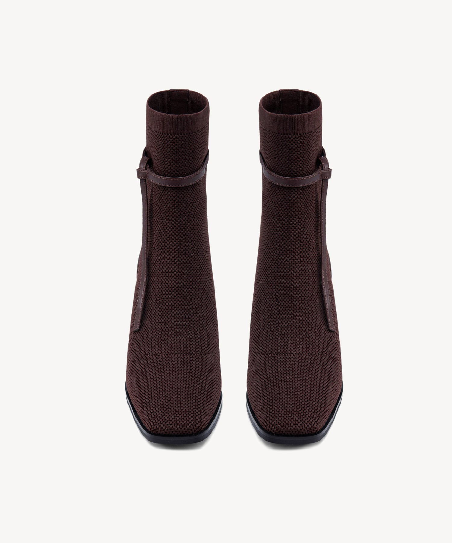 Commute Square Toe Chunky Heeled Ankle Boots  Velvet Coffee