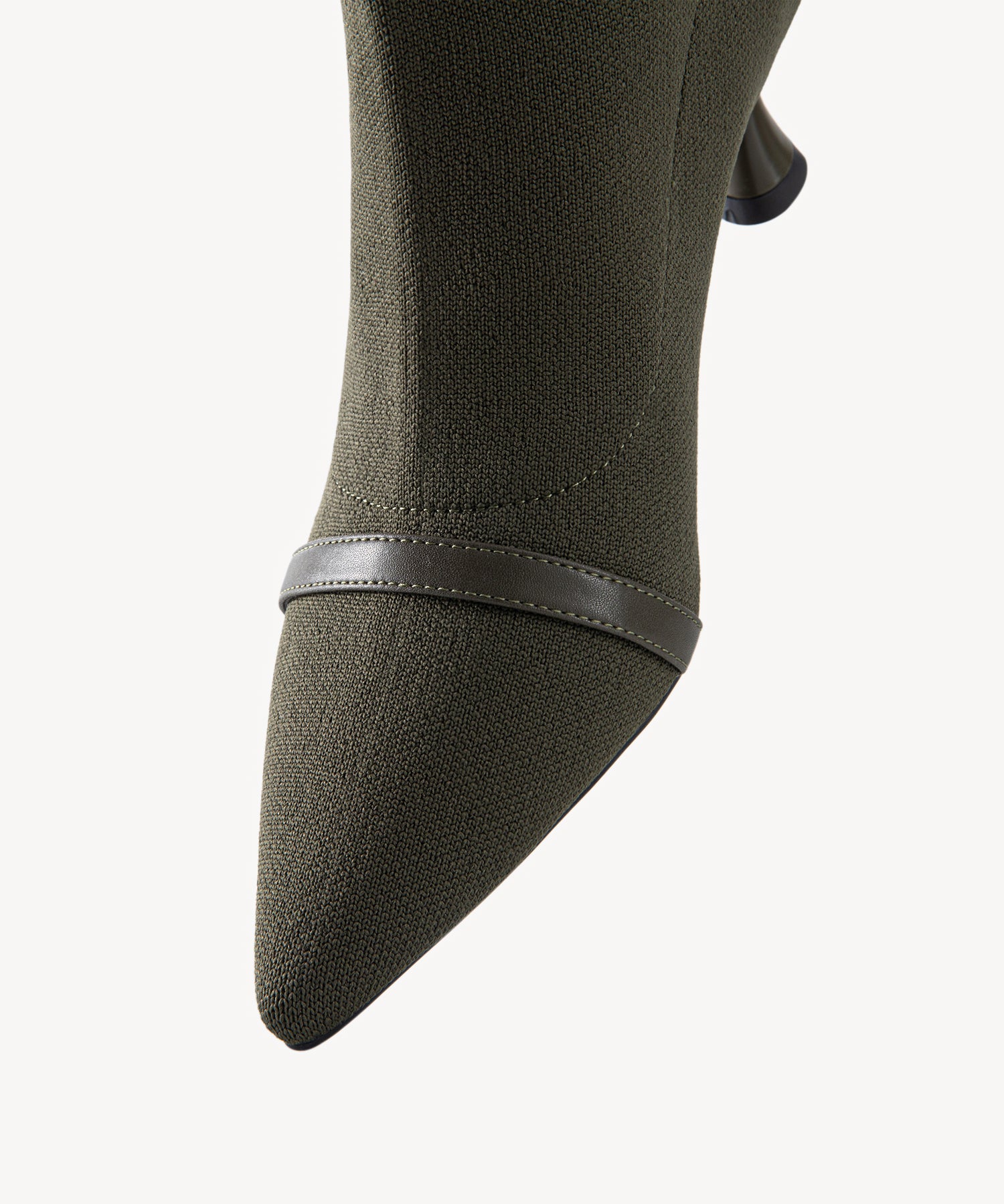 Classic Allure Pointed Toe Sock Ankle Boots Green