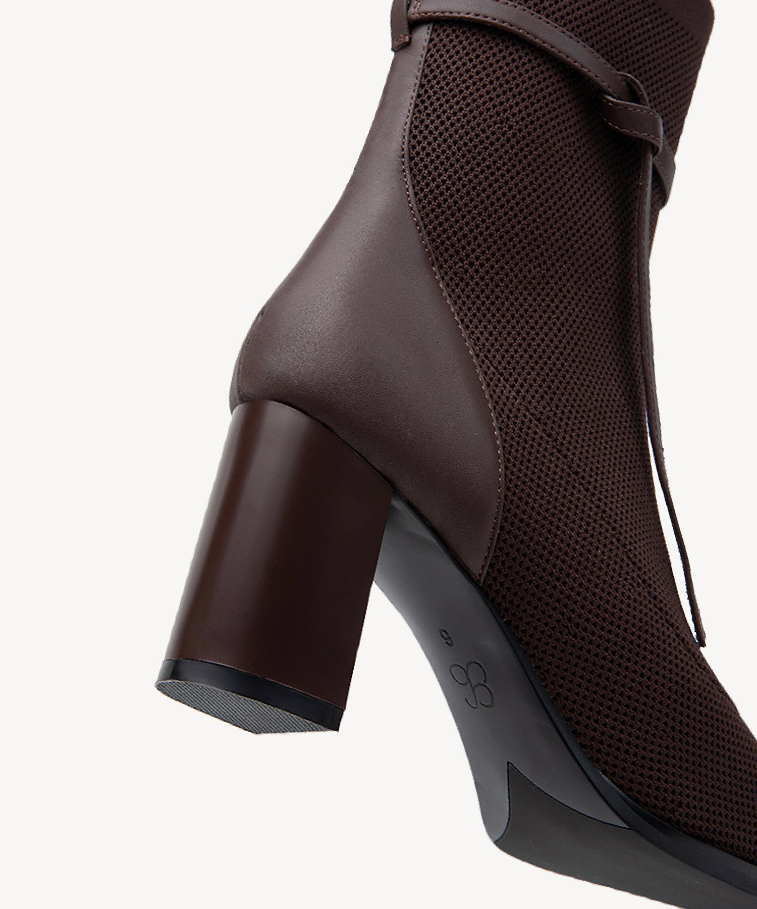 Commute Square Toe Chunky Heeled Ankle Boots Coffee